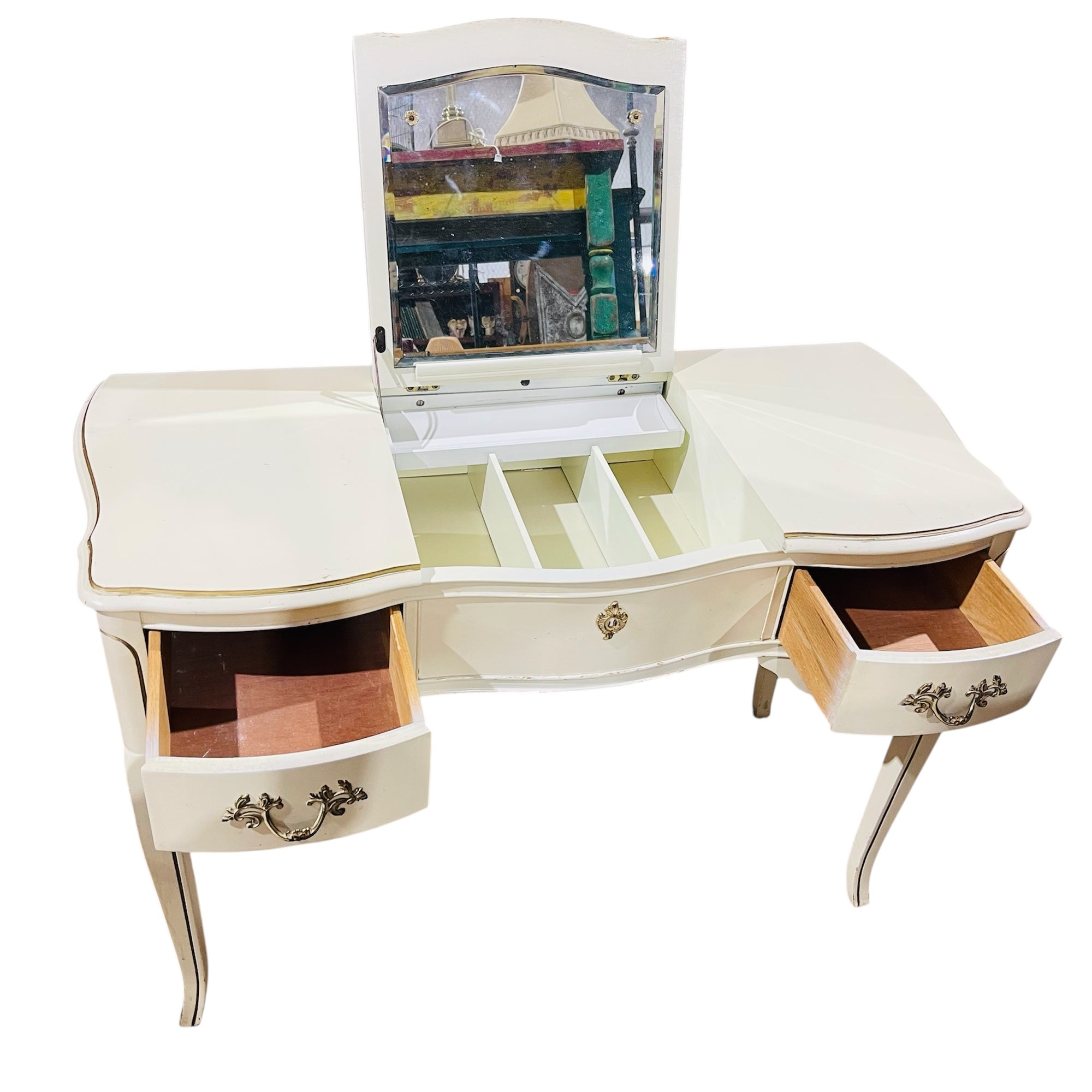 Vintage French Provincial Ladies Vanity Makeup Table