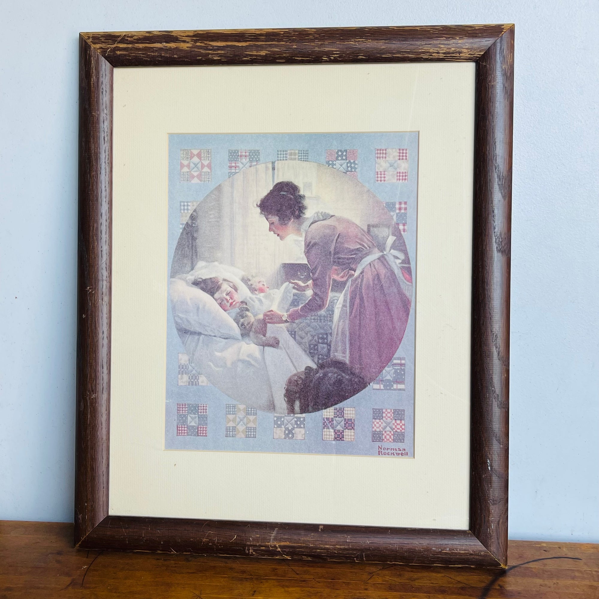 Vintage Norman Rockwell Mothers Little Angel Framed Print