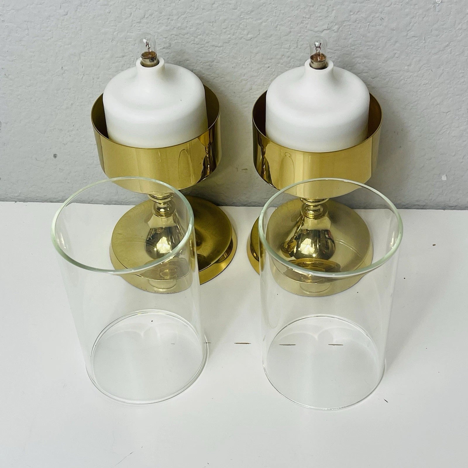 Accent Gold Glass Cup Candle Holder Wedding Party Table Event Anniversary Set 2