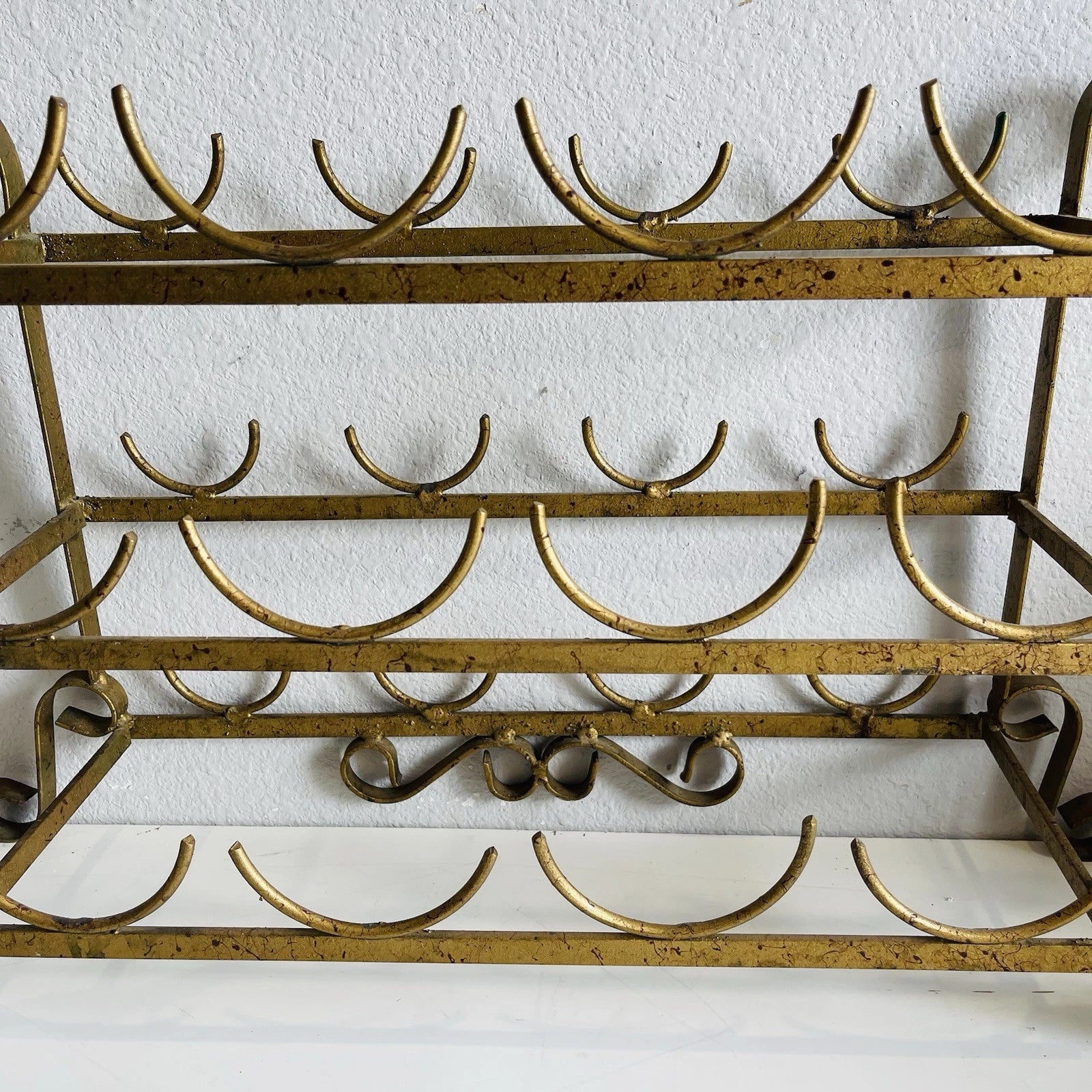 Counter Top Metal Bottle Wine Rack Shelf Multipurpose Accent Home Office Decor