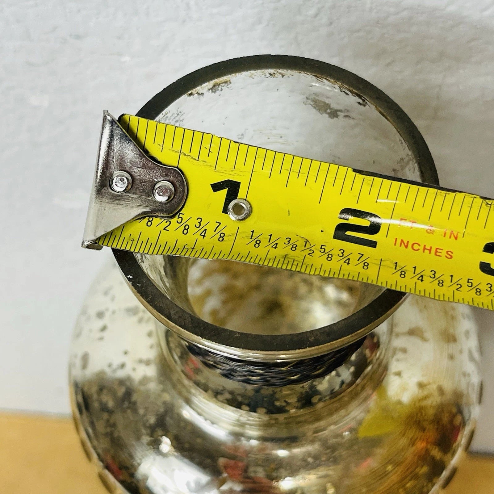 Autumn Mercury Glass Display Bottle with Metal Accents | Fall Decor