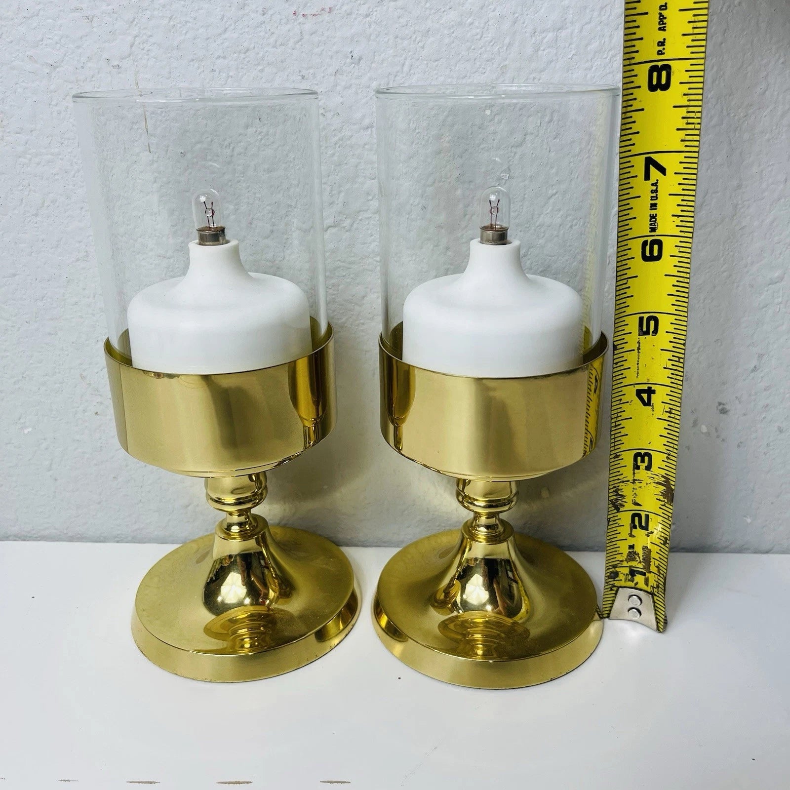 Accent Gold Glass Cup Candle Holder Wedding Party Table Event Anniversary Set 2