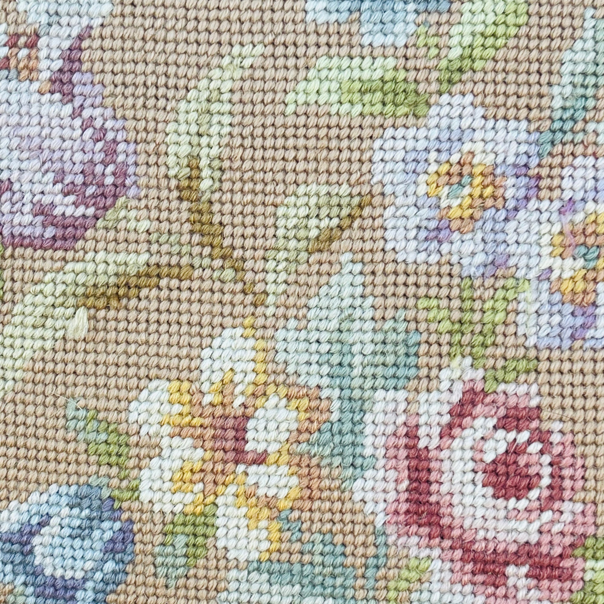 Vintage French Floral Upholstered Armchair with Carved Details *As is*