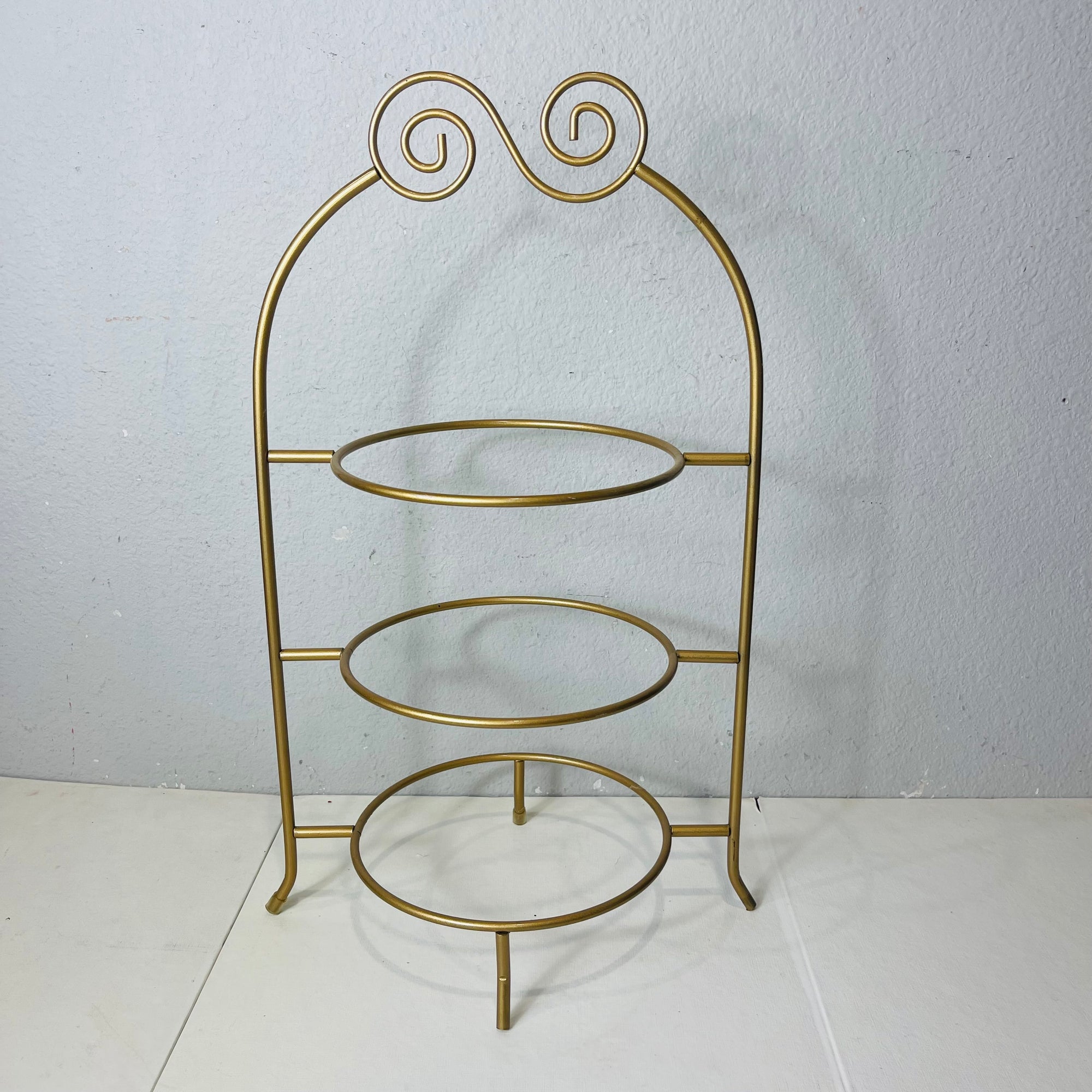 Three Tier Gold Plate Rack Decor