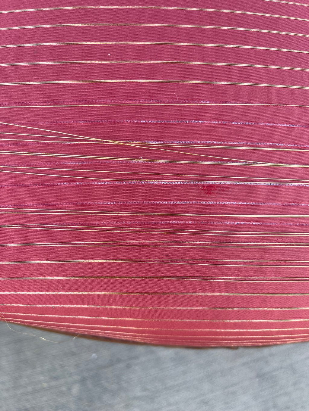 Louis XV Style Set of 2 Armchairs With Decorative Studs Striped Red Pink Upholstery Decor