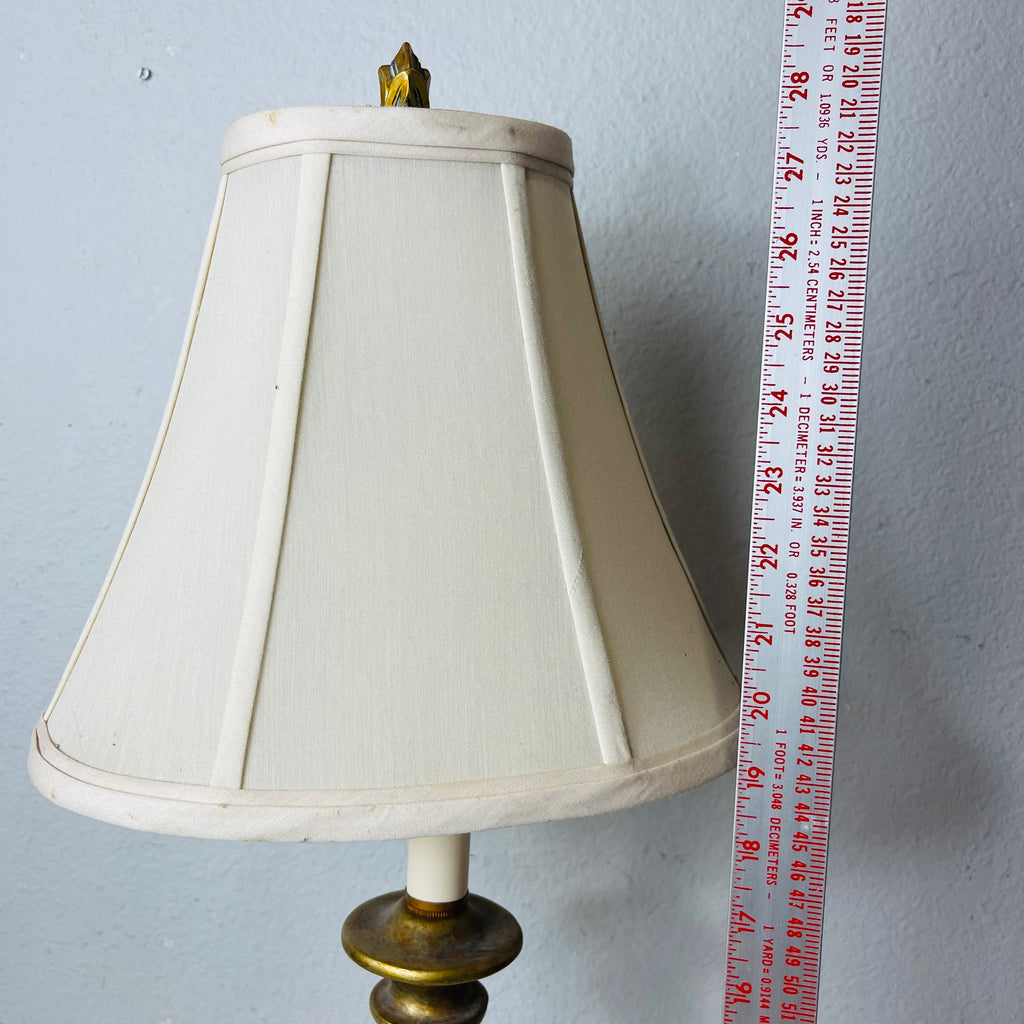 Twisted Column Style Table Lamp with Beige Shade *Works Great*