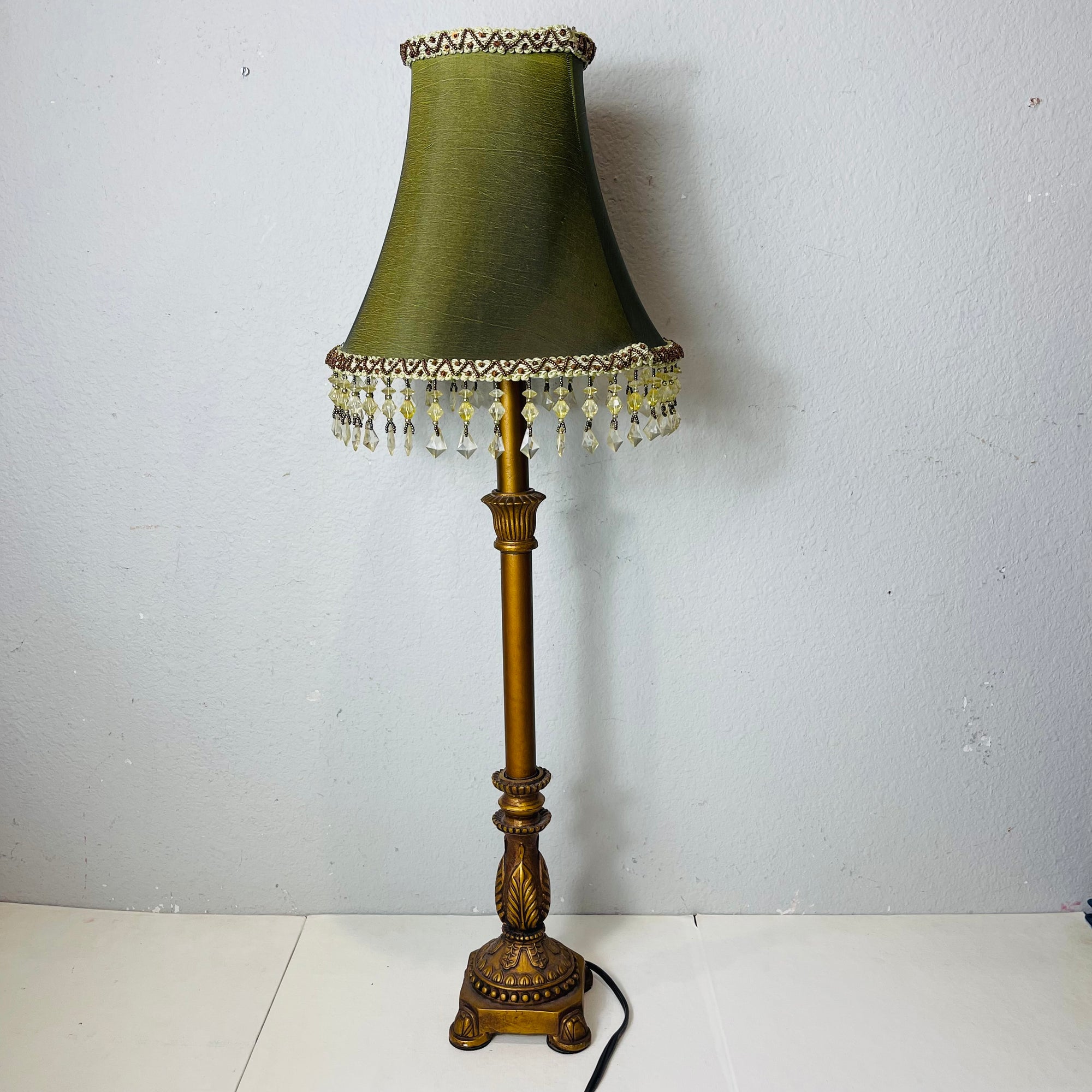 Table Lamp with Green Shade *Works Great*