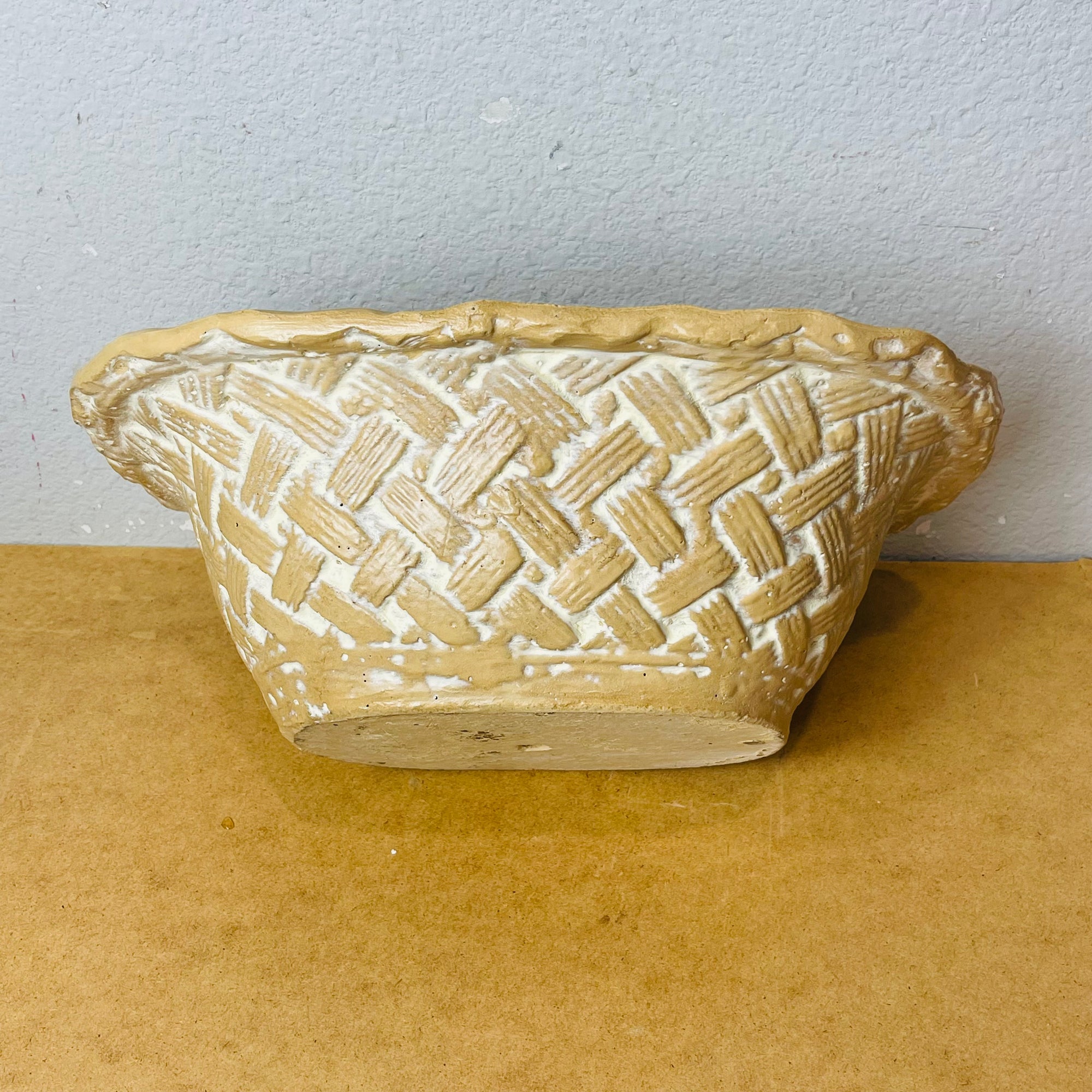 Ceramic Basket Weave Planter Bowl
