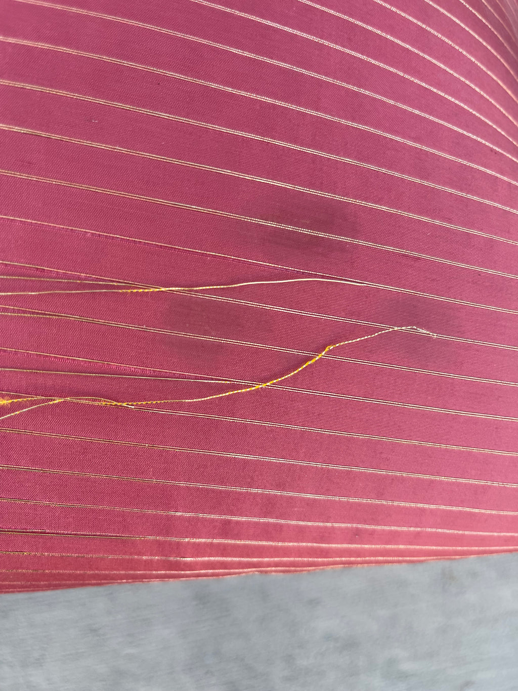 Louis XV Style Set of 2 Armchairs With Decorative Studs Striped Red Pink Upholstery Decor