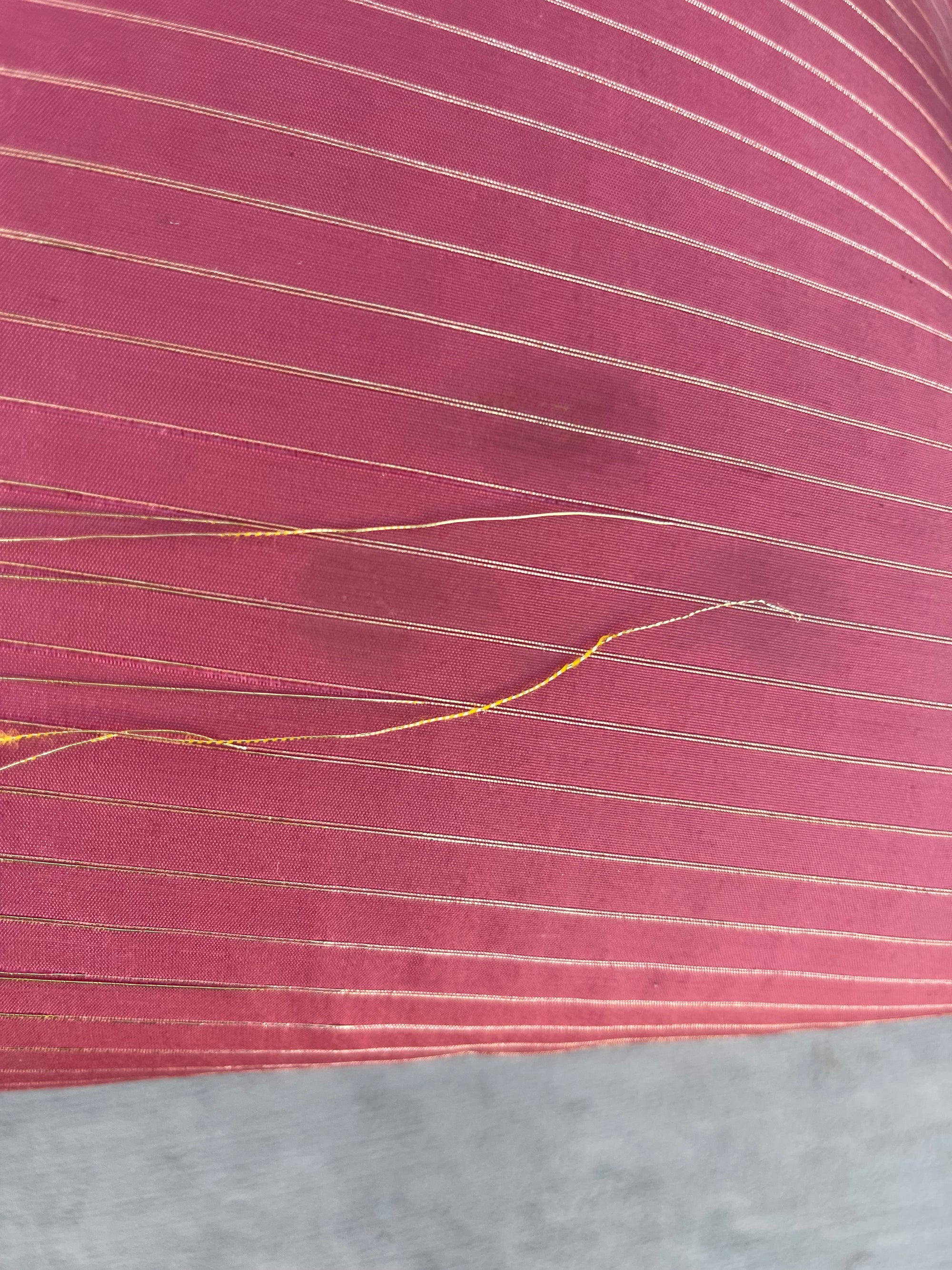 Louis XV Style Set of 2 Armchairs With Decorative Studs Striped Red Pink Upholstery Decor