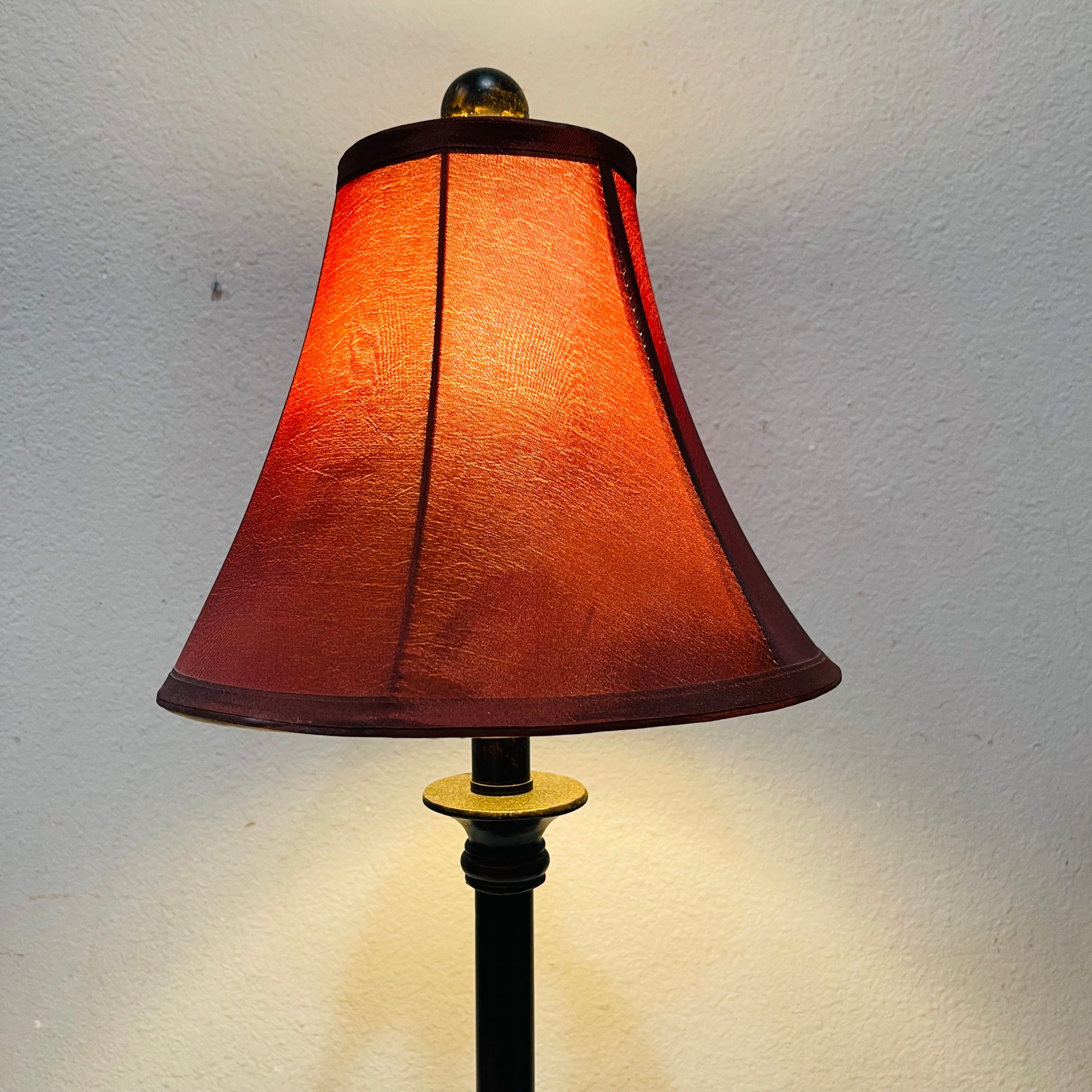 Table Lamp with Red Shade *Works Great*