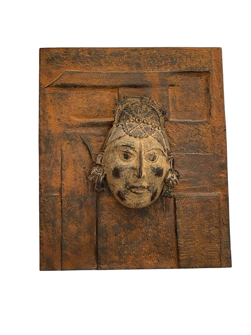 Vintage African-Style Tribal Mask Wall Plaque