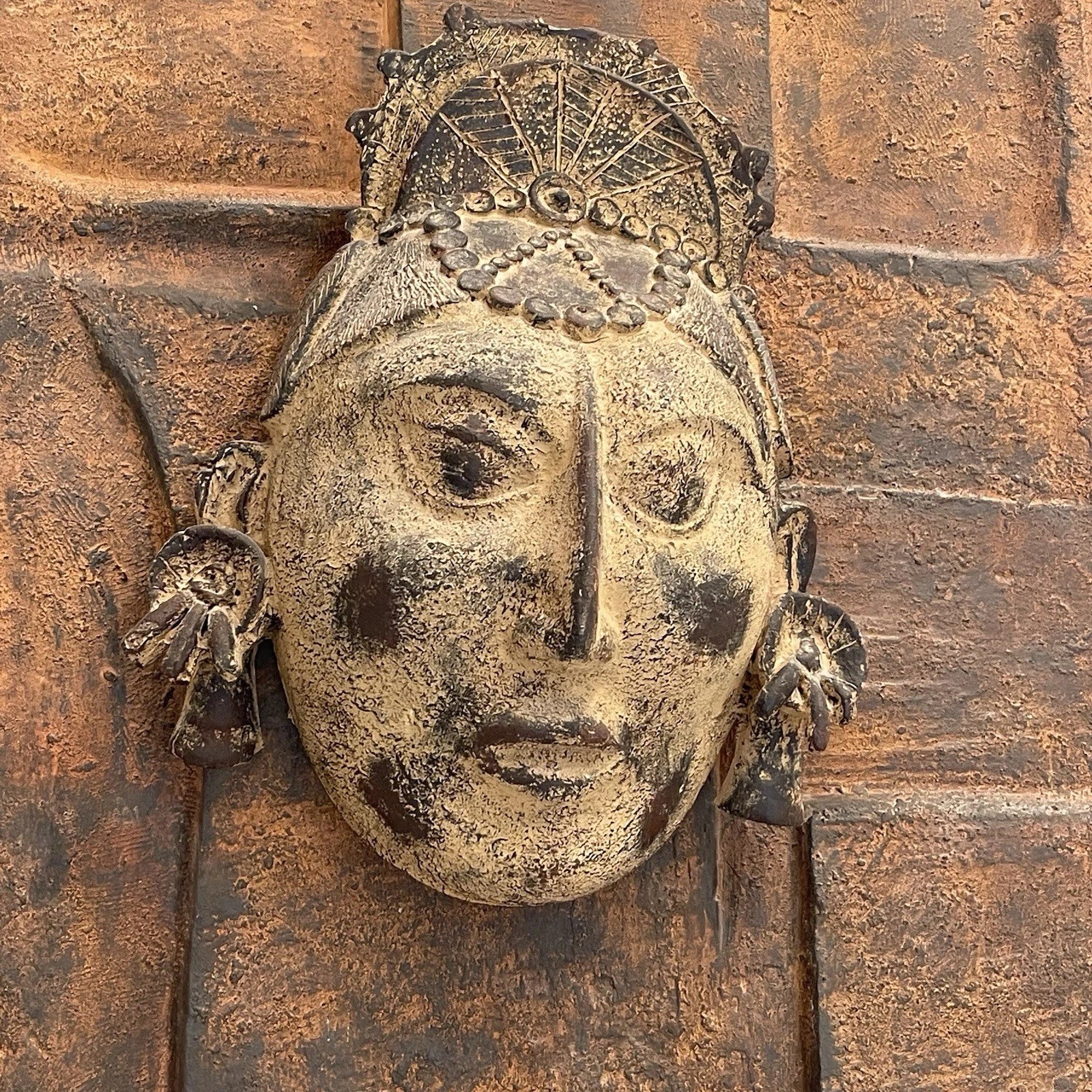 Vintage African-Style Tribal Mask Wall Plaque