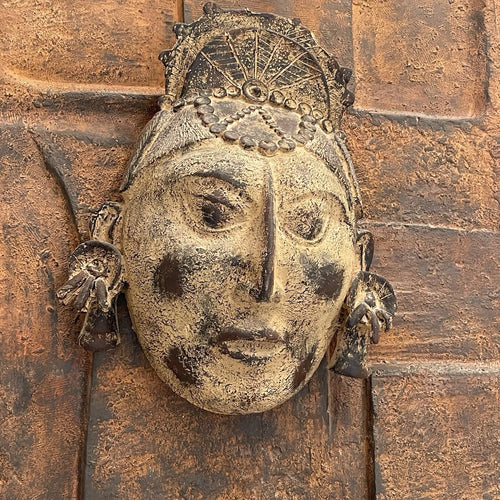 Vintage African-Style Tribal Mask Wall Plaque