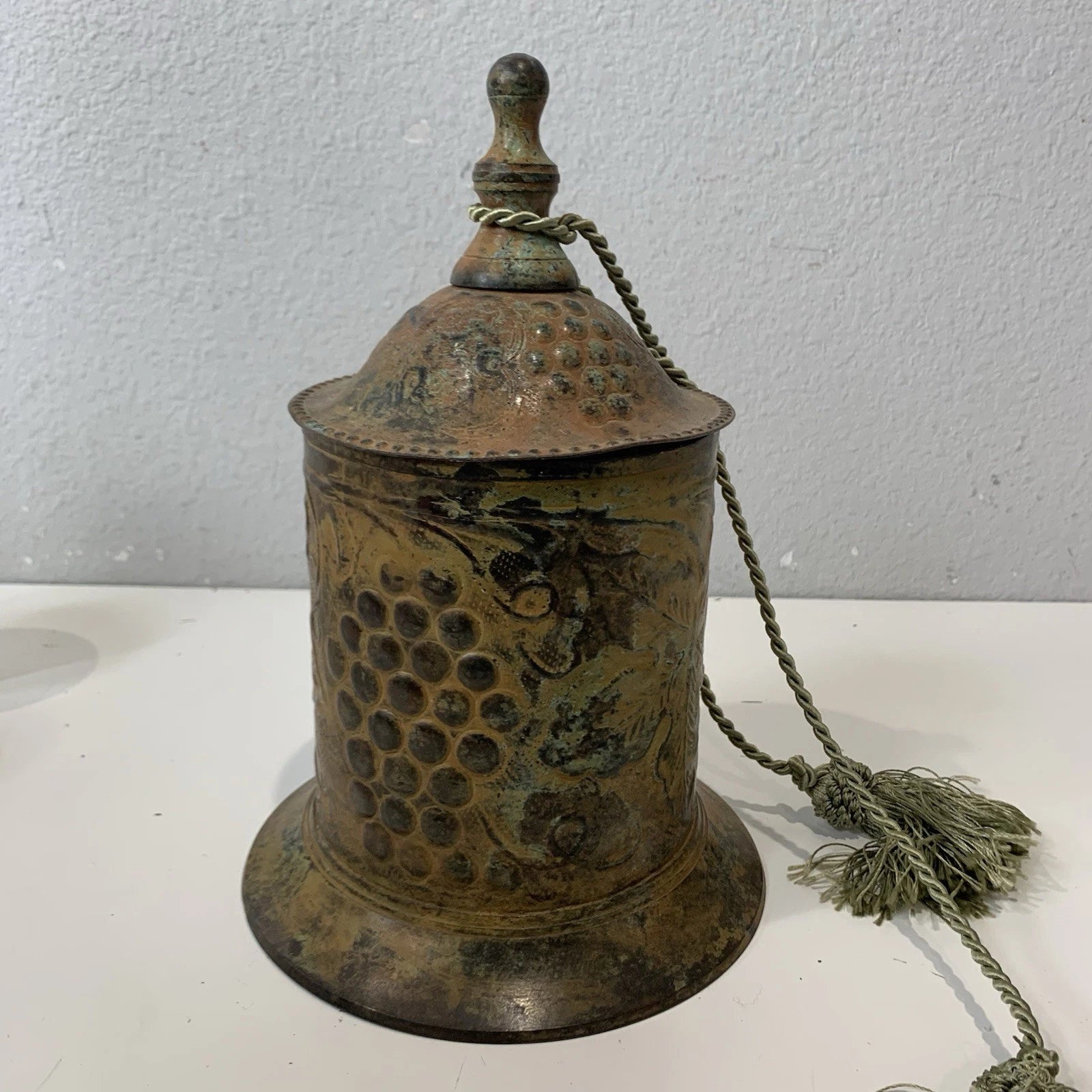 Japanese Style Tea Tin Canister Caddy With Decorative Rope