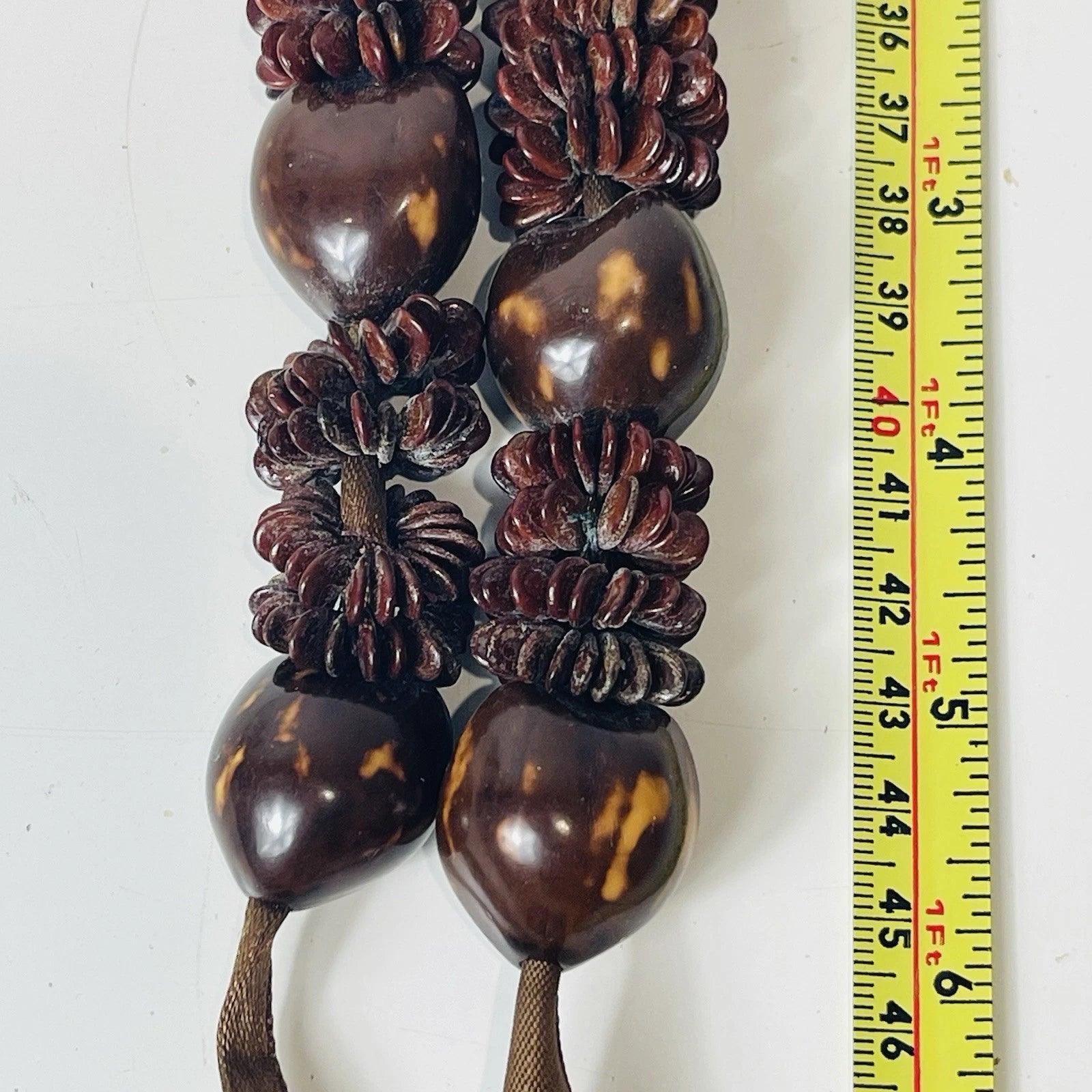 HAWAIIAN Brown Kukui Nut Necklace Fashion Statement Accessory Artisan Style