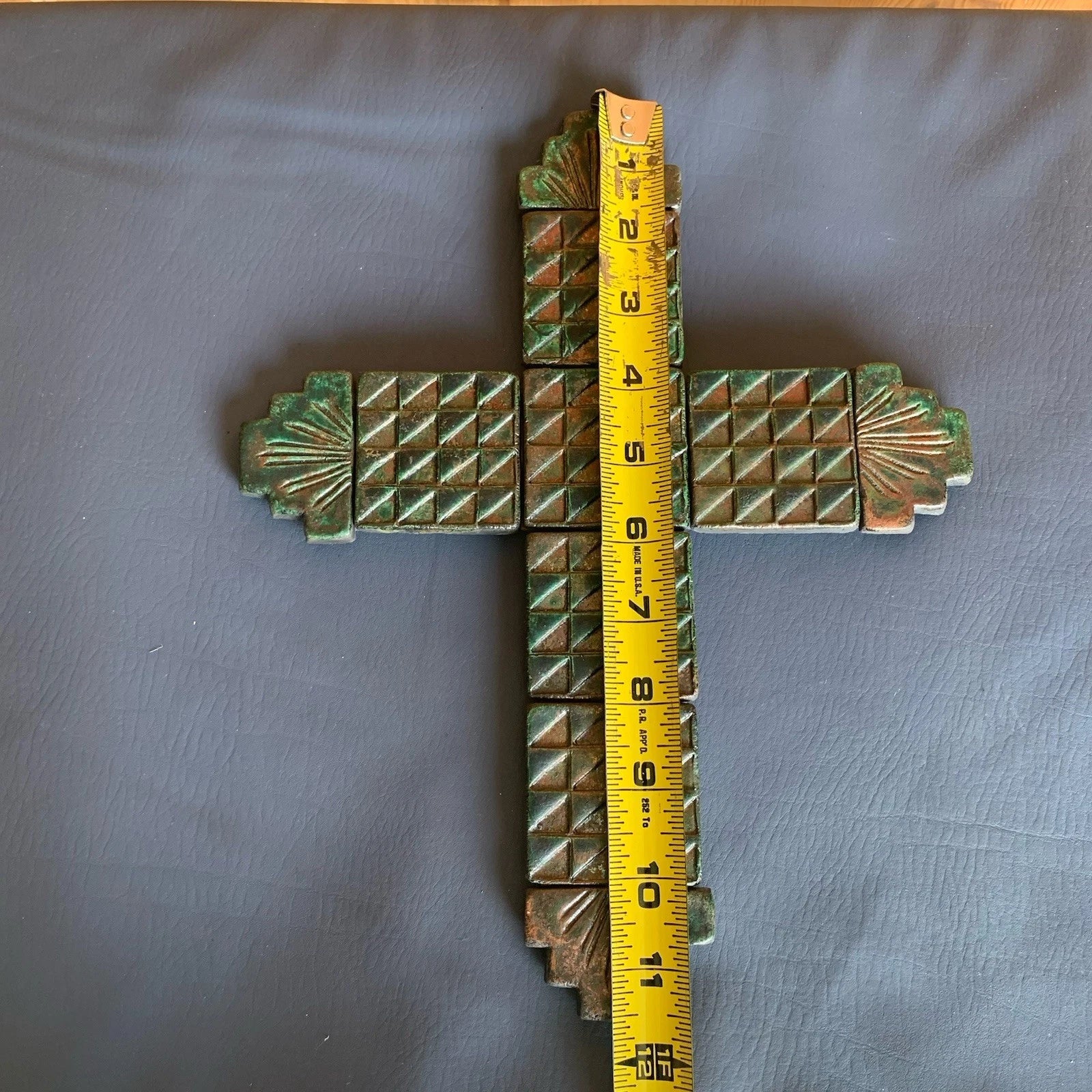 Religious Cross Wall Decor Metallic Wood