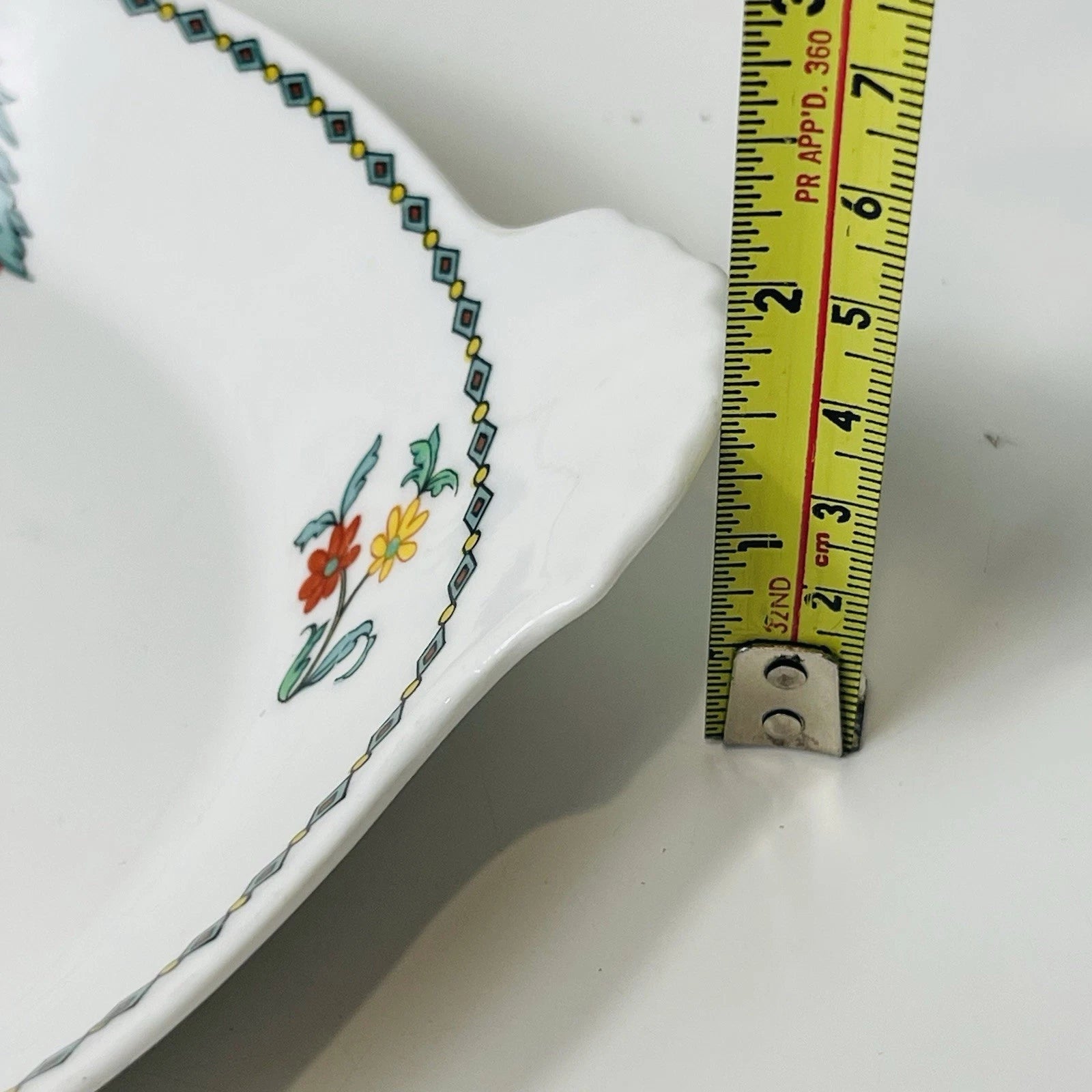 Vintage Porcelaine de Paris Pavot Plate With Handles Multicolor Floral Decor