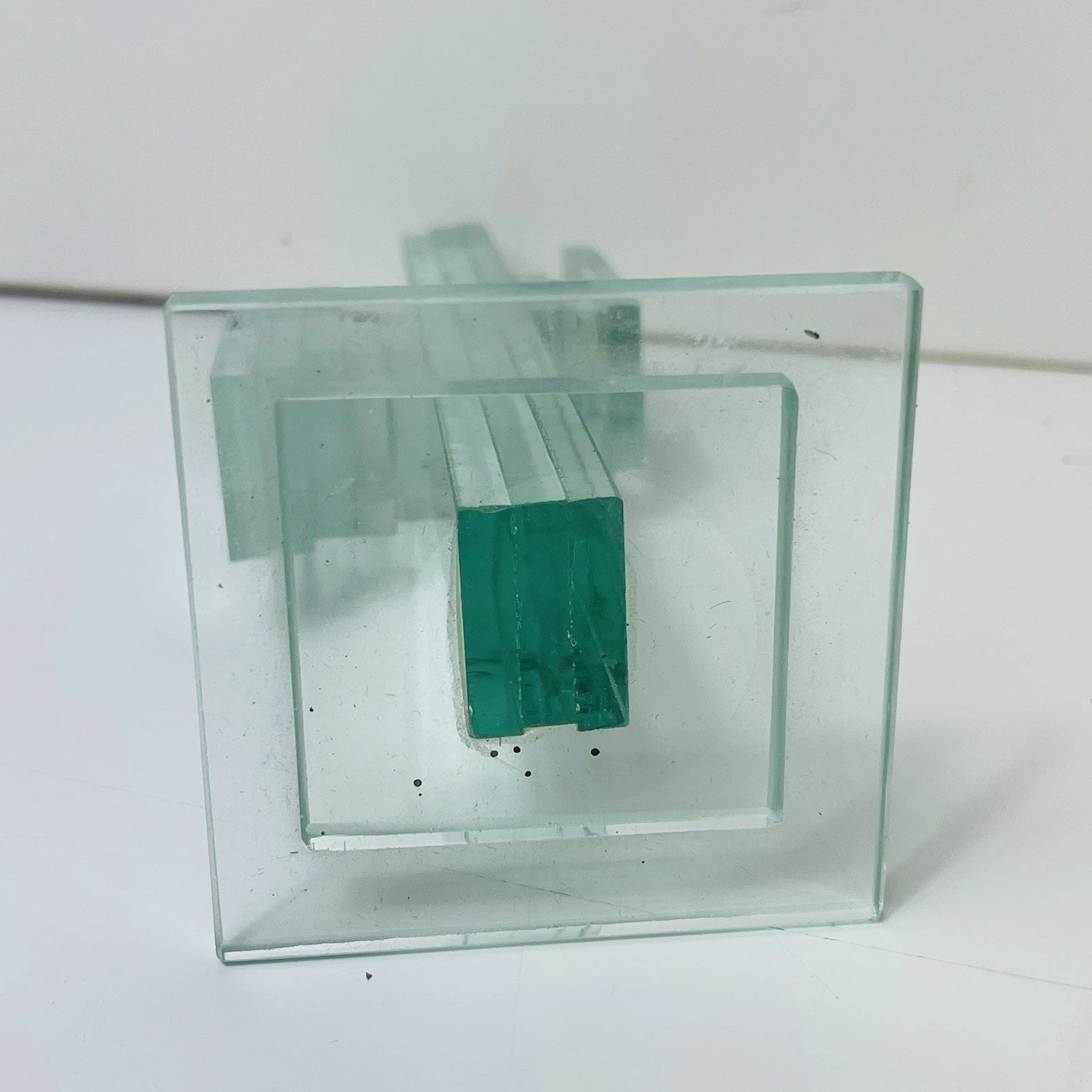 Stacked Art Glass Clear Cactus Figurine Sculpture Southwest Folk Art Statue Deco