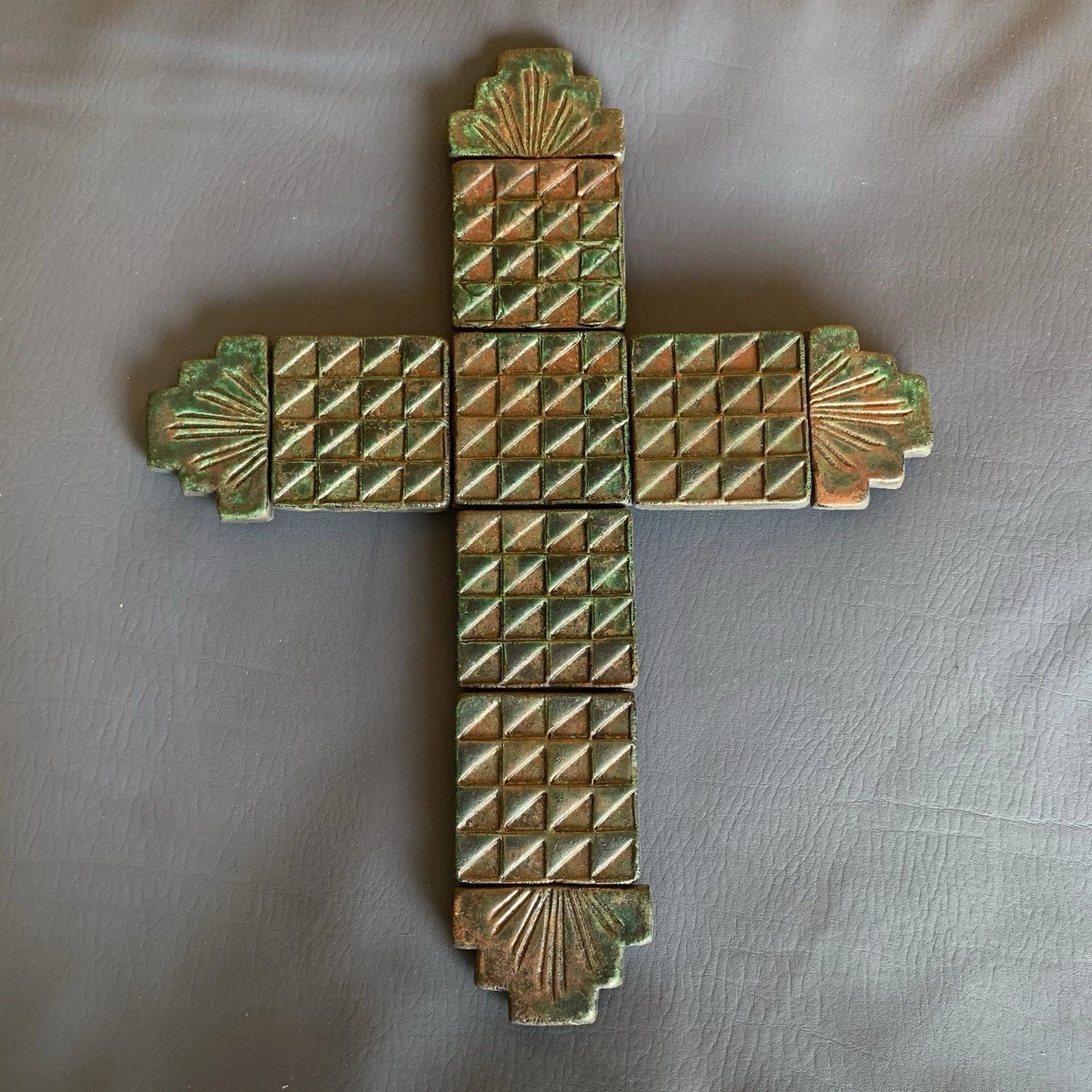 Religious Cross Wall Decor Metallic Wood