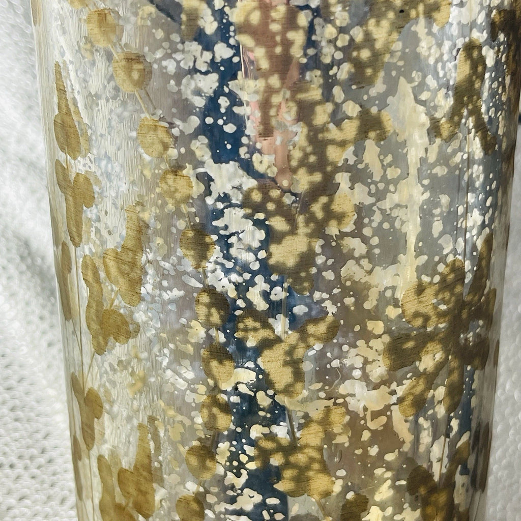 Autumn Mercury Glass Display Bottle with Metal Accents | Fall Decor