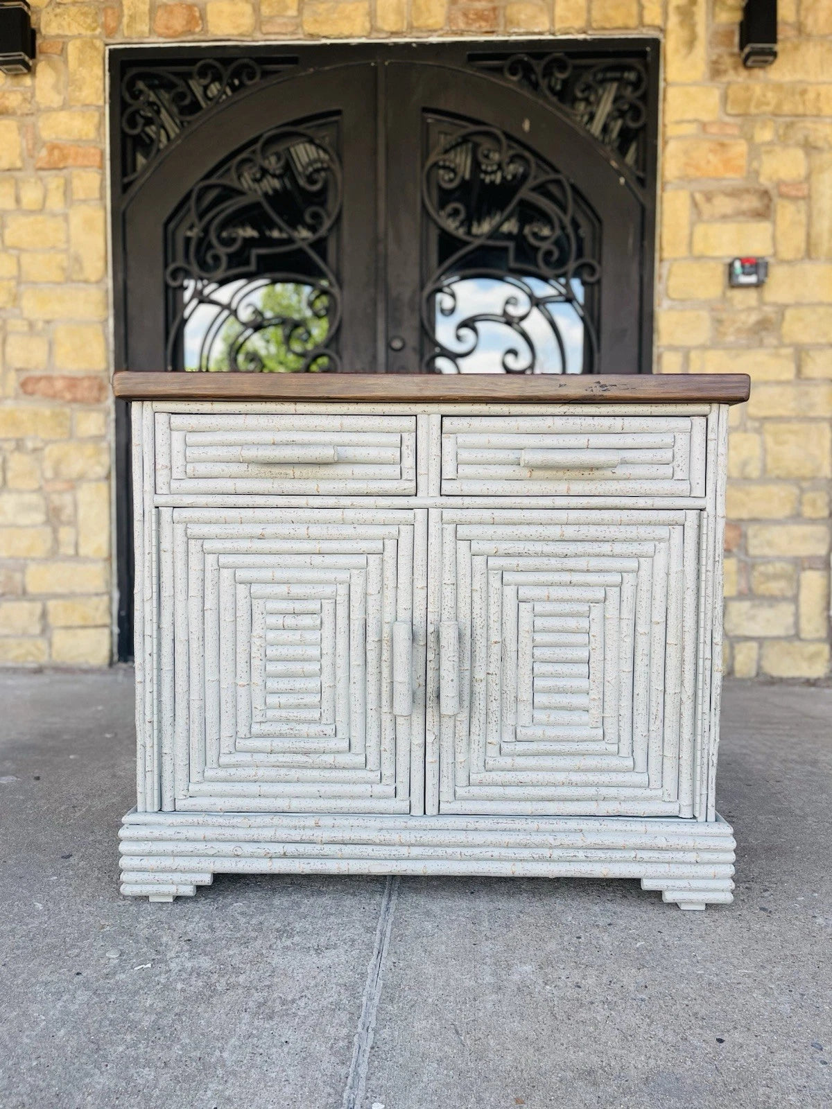 La Lune Rustic Wood Plank Sideboard Cabinet