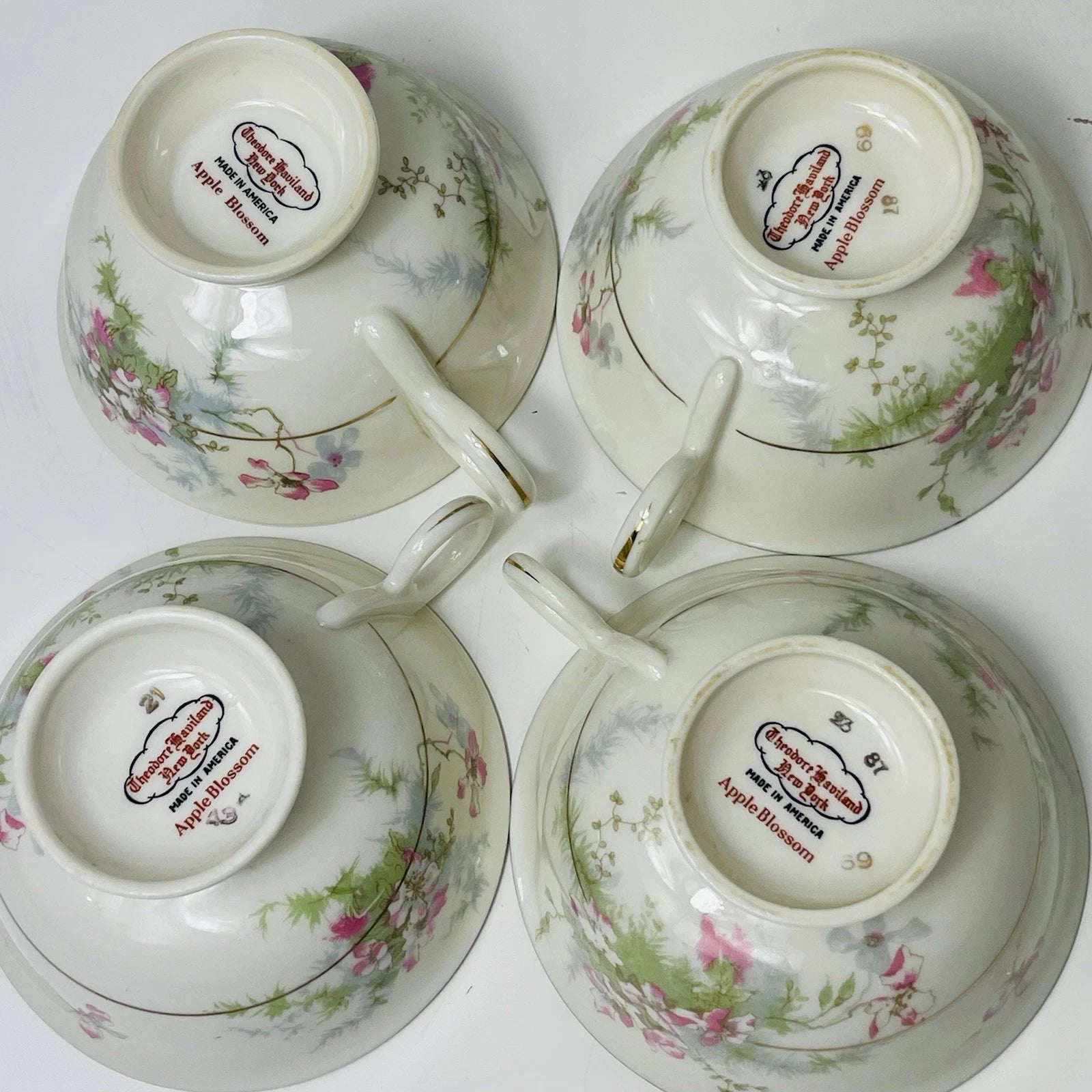 Haviland China's 4-Piece Apple BlossomSet  Teacup – Theodore Collection.
