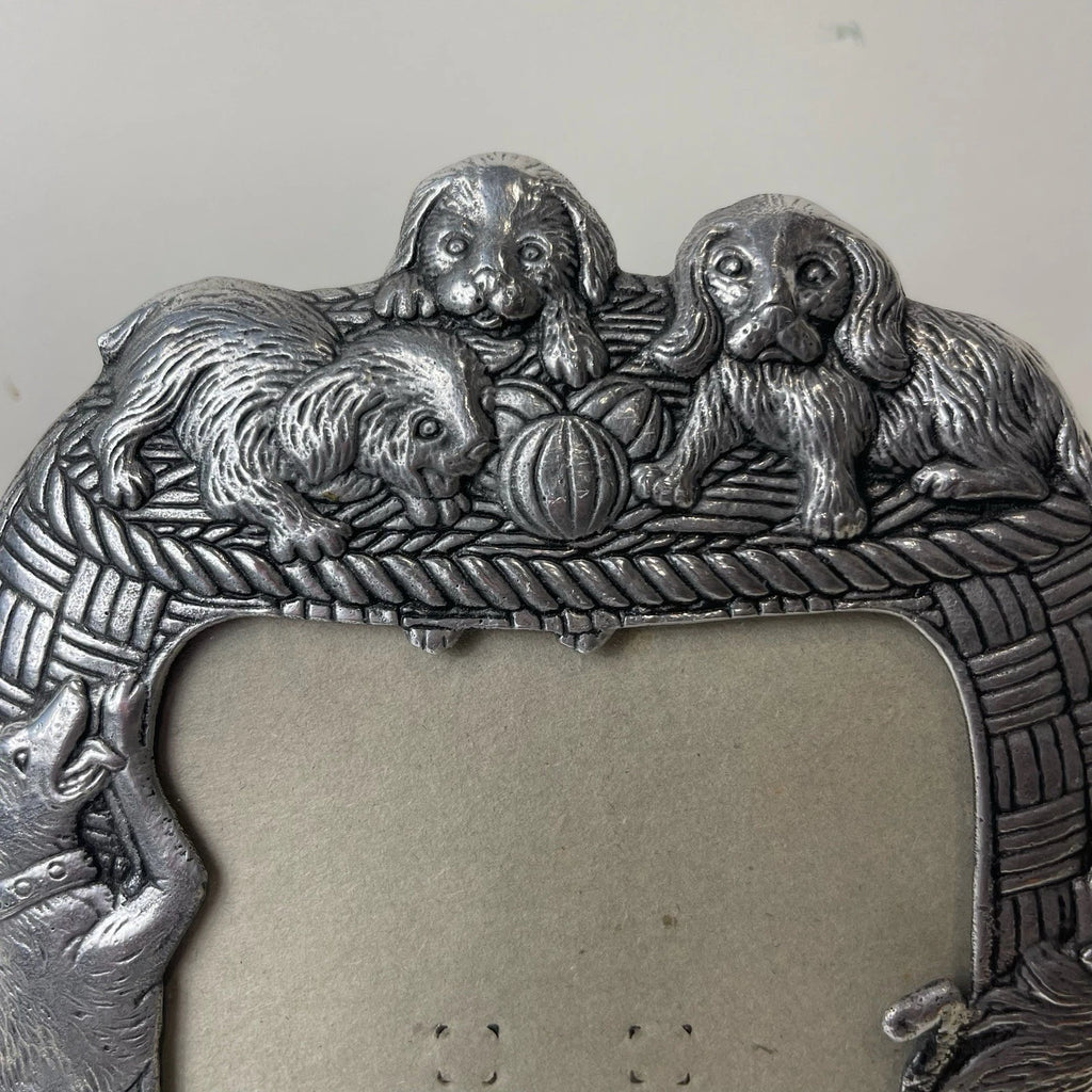 Arthur Court's 1987 Vintage Dog-Themed 5x7 Silver-Tone Picture Frame