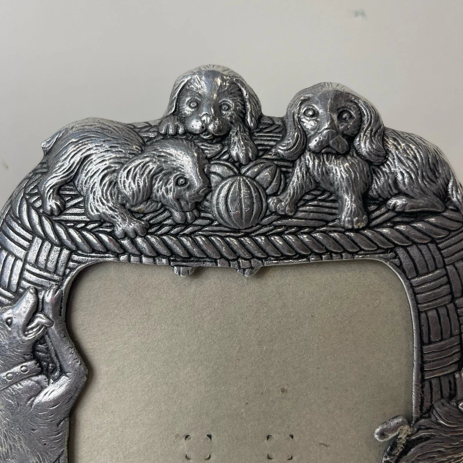 Arthur Court's 1987 Vintage Dog-Themed 5x7 Silver-Tone Picture Frame