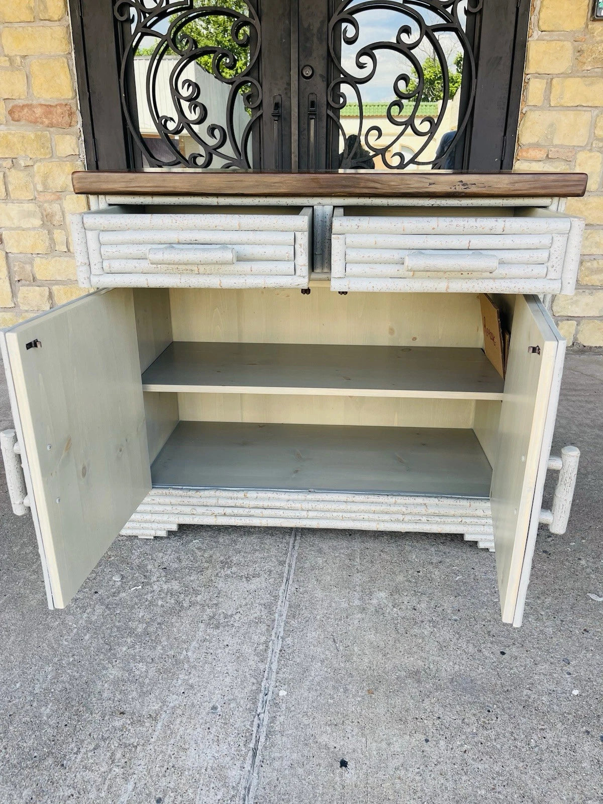 La Lune Rustic Wood Plank Sideboard Cabinet