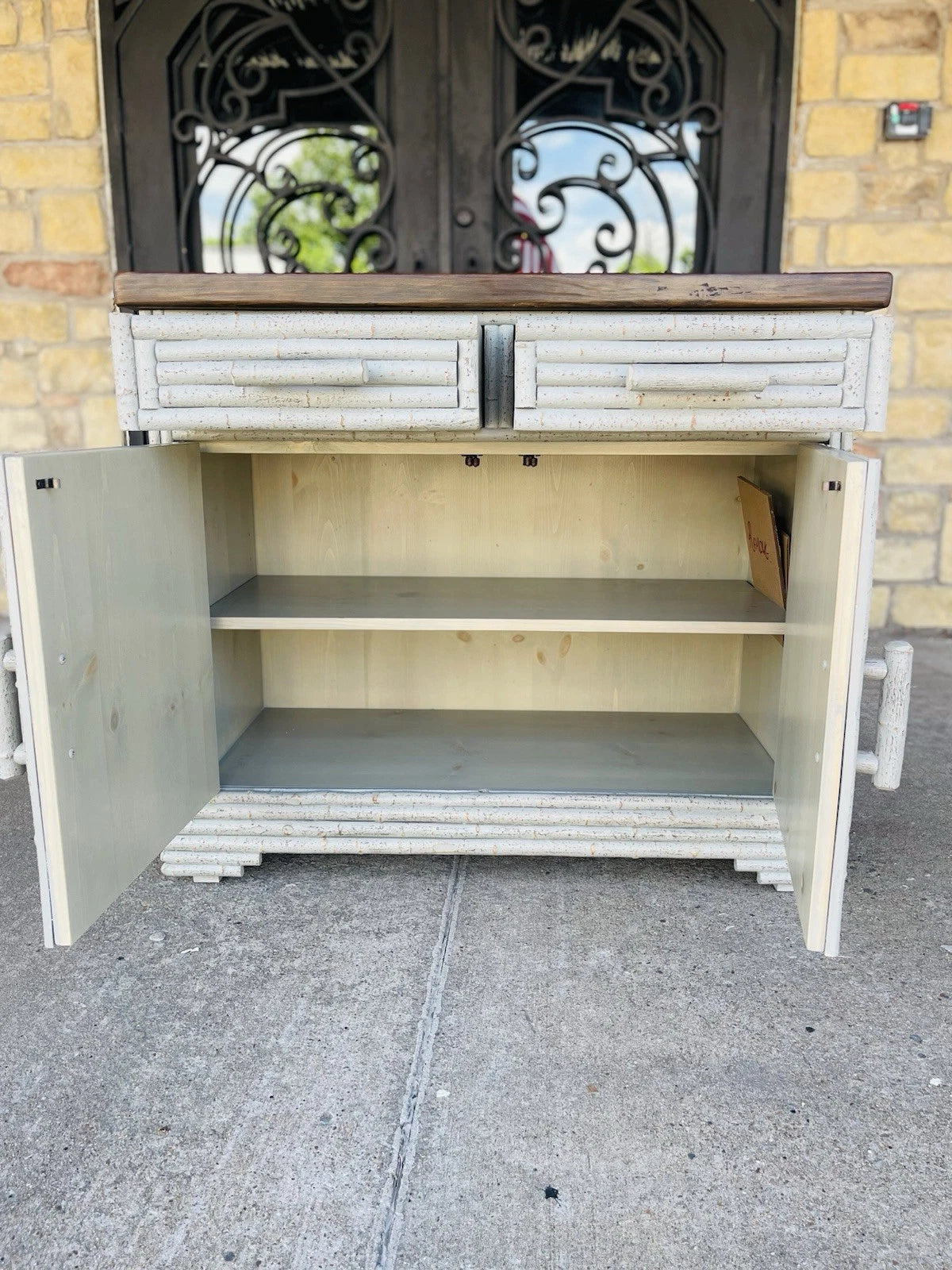 La Lune Rustic Wood Plank Sideboard Cabinet