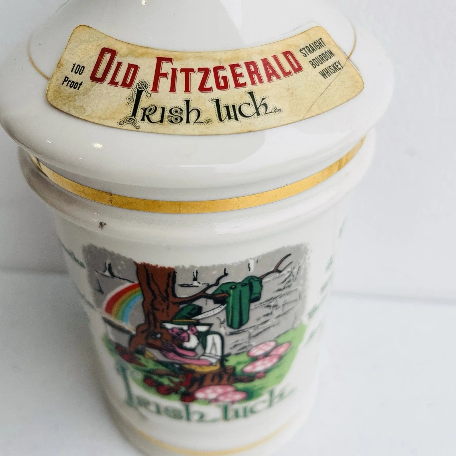 Old Fitzgerald Collector Irish Luck Porcelain Decanter Stitzel Weller