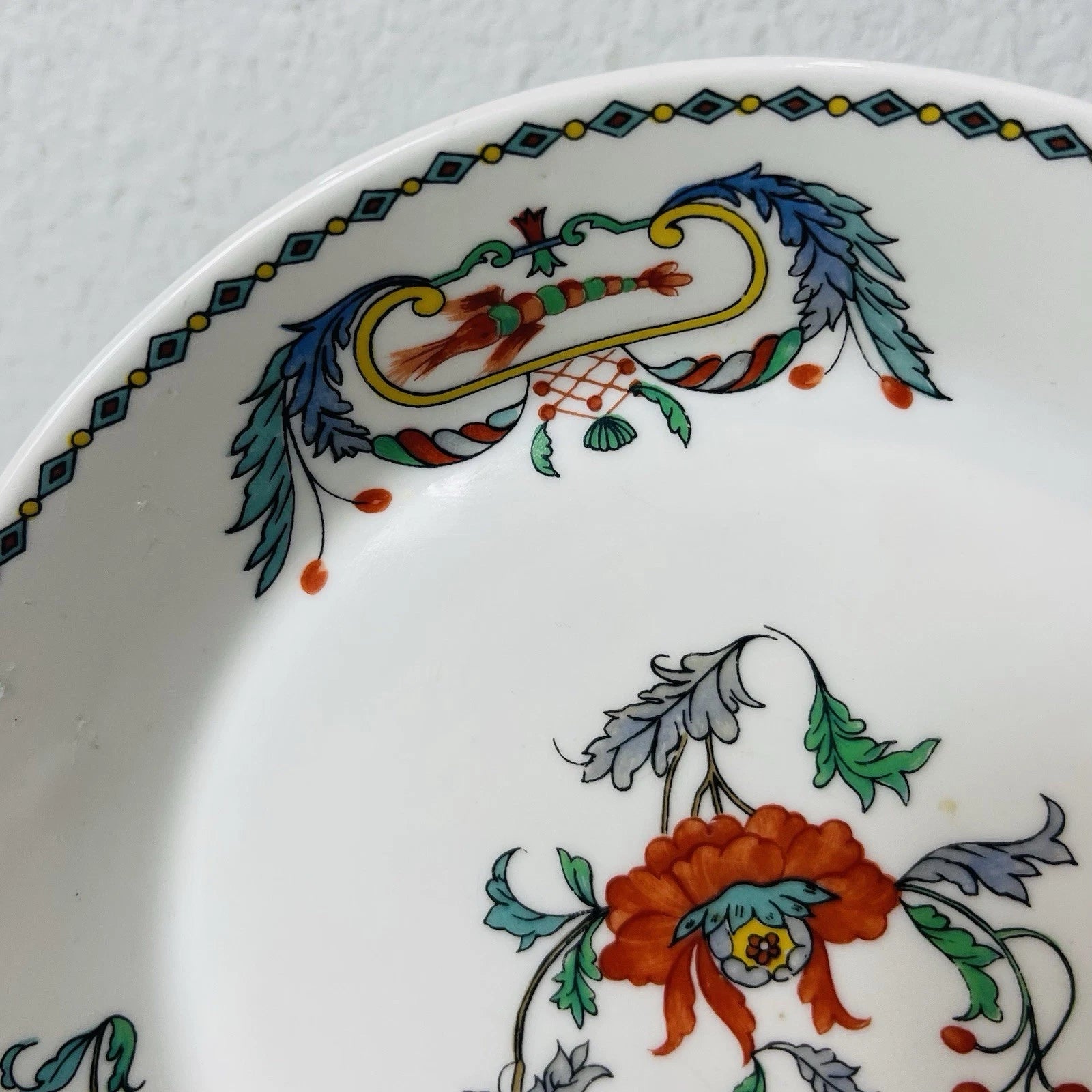 Vintage Porcelaine de Paris Pavot Plate With Handles Multicolor Floral Decor