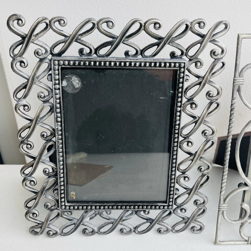 Decorative Metal Photo Frames Set Of 2 Free Standing Accent Home Office Decor