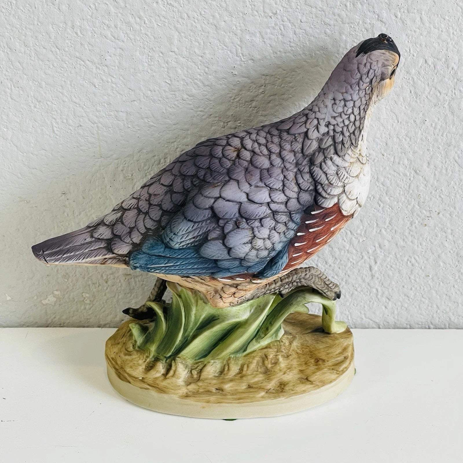Vintage California Quail Bird Figurine Andrea By Sadek Missing Topknot Decor