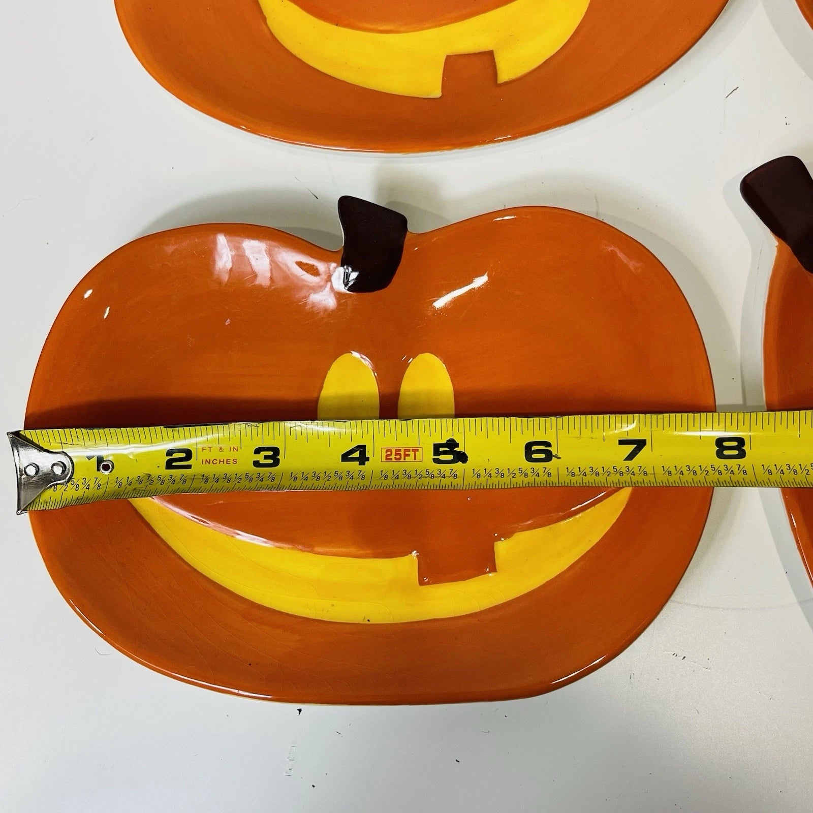 Vintage Boston Warehouse Jack-O-Lantern Shaped Snack Plate Serving Set Of 4