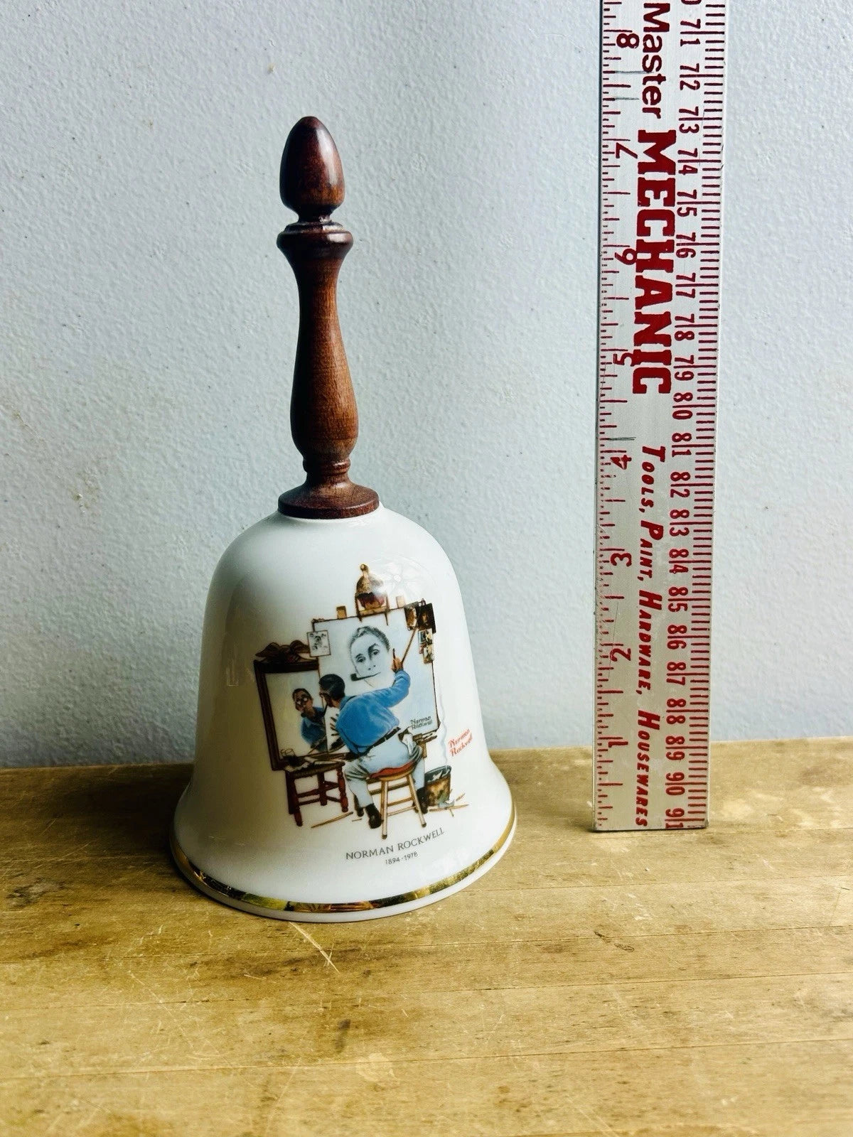 Norman Rockwell Triple Self-Portrait Collectible Bell - Danbury Mint, W. Germany.