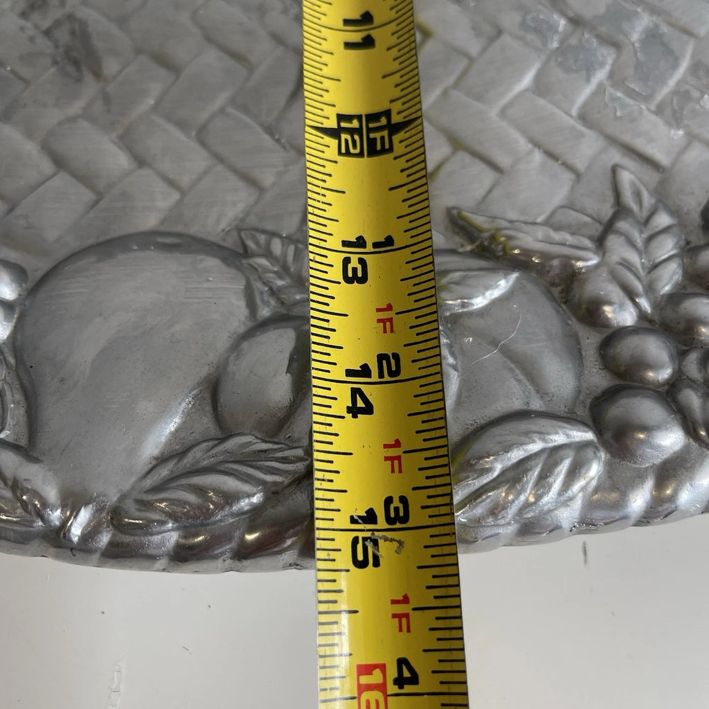 Lenox Grape Weave Handled Serving Platter: Pewter Metal Alloy