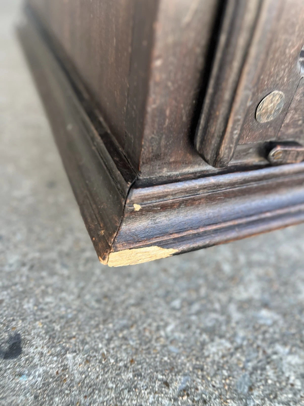 Pair of Vintage El Paso Import Co Wood Nightstands with Iron Accents