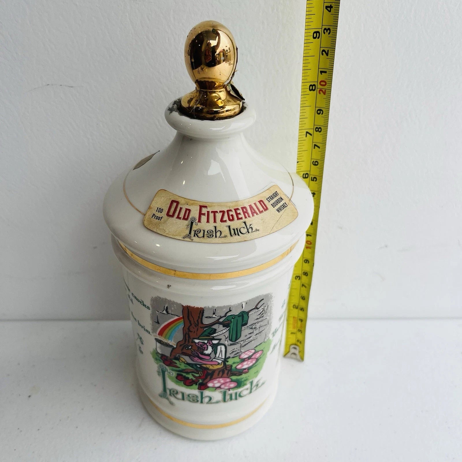 Old Fitzgerald Collector Irish Luck Porcelain Decanter Stitzel Weller