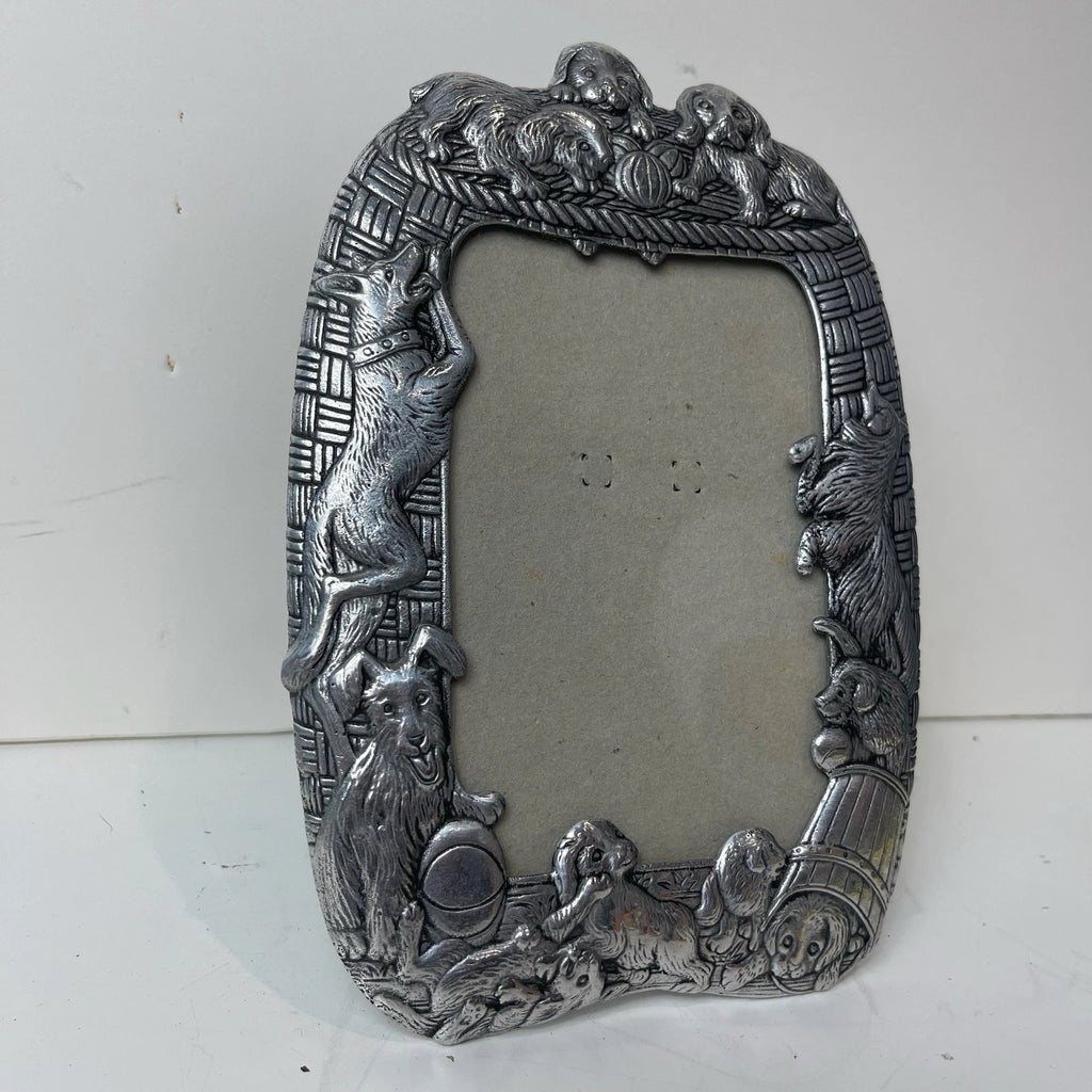 Arthur Court's 1987 Vintage Dog-Themed 5x7 Silver-Tone Picture Frame