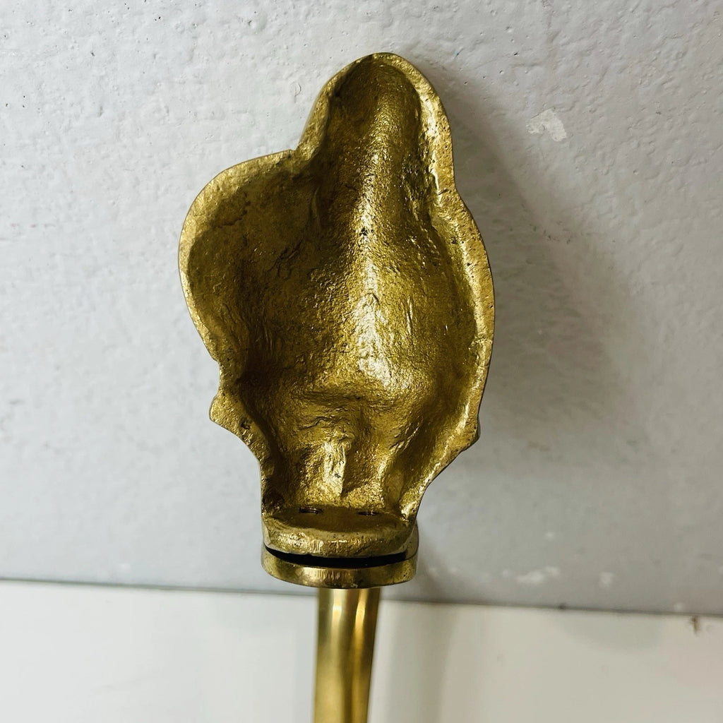 Santa Claus Brass Stocking Hanger Christmas Hook Holder Holiday Wreath And Staff