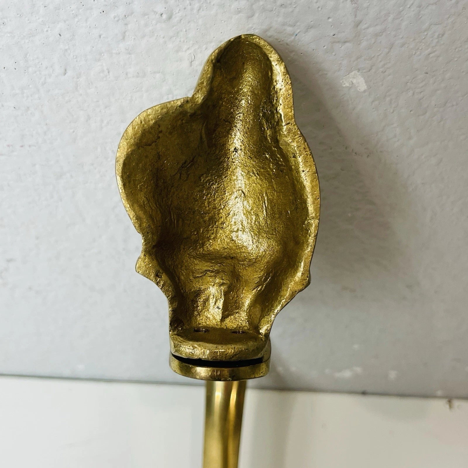 Santa Claus Brass Stocking Hanger Christmas Hook Holder Holiday Wreath And Staff