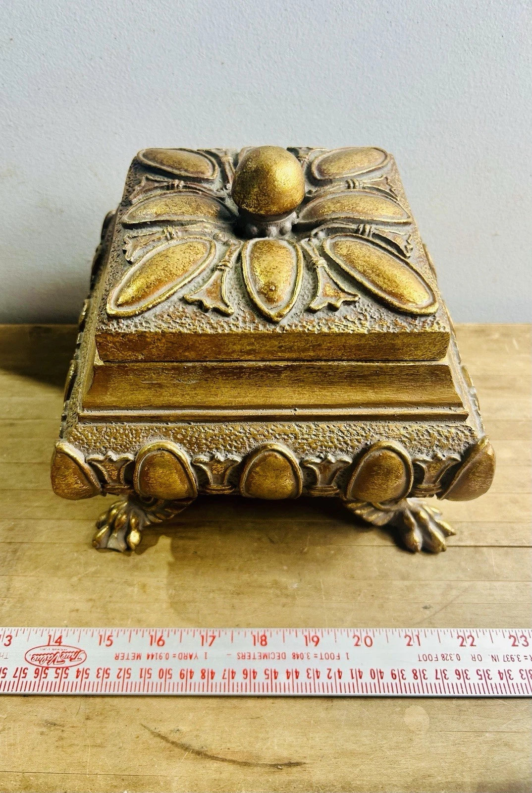 Antique Oriental Gilded Dragon Trinket/Jewelry Box