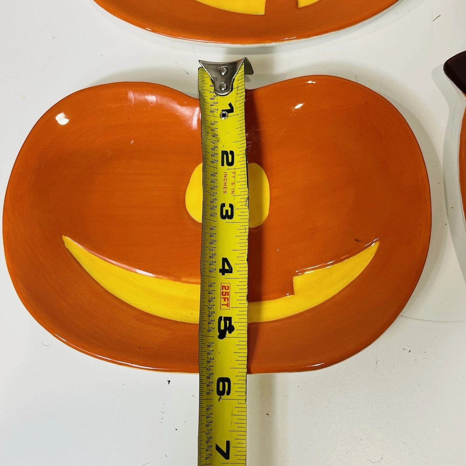 Vintage Boston Warehouse Jack-O-Lantern Shaped Snack Plate Serving Set Of 4