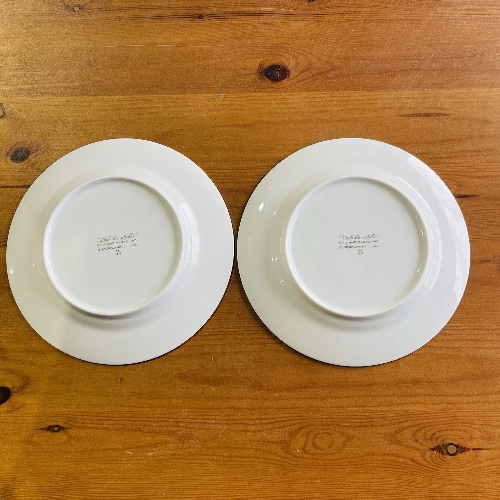 Fitz and Floyd "Deck the Halls" Collectible Salad Plate Set of Two - Decorative.