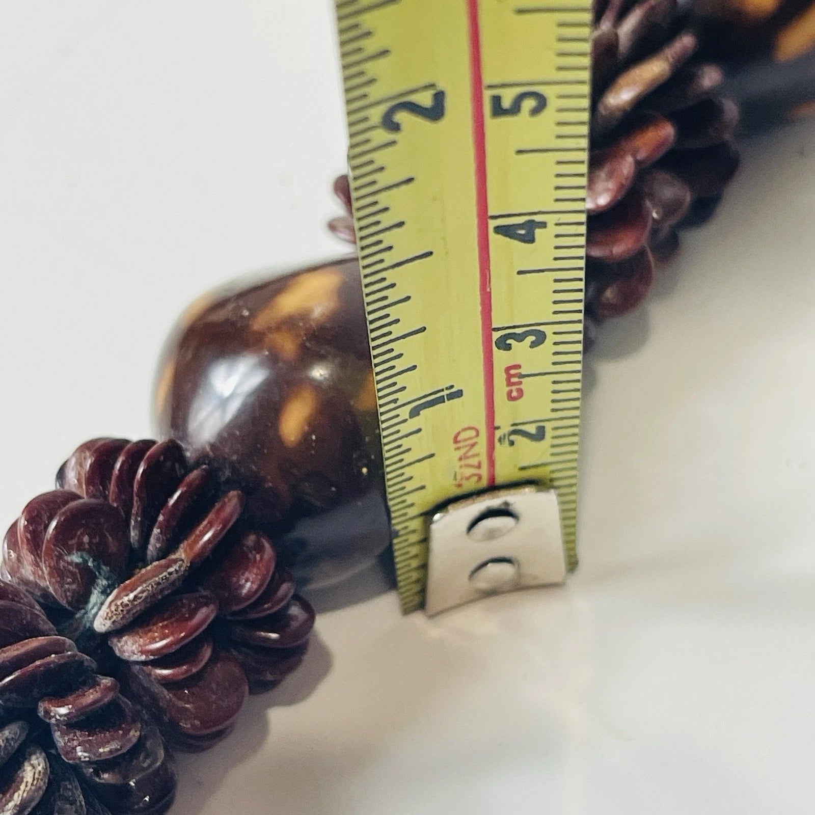HAWAIIAN Brown Kukui Nut Necklace Fashion Statement Accessory Artisan Style