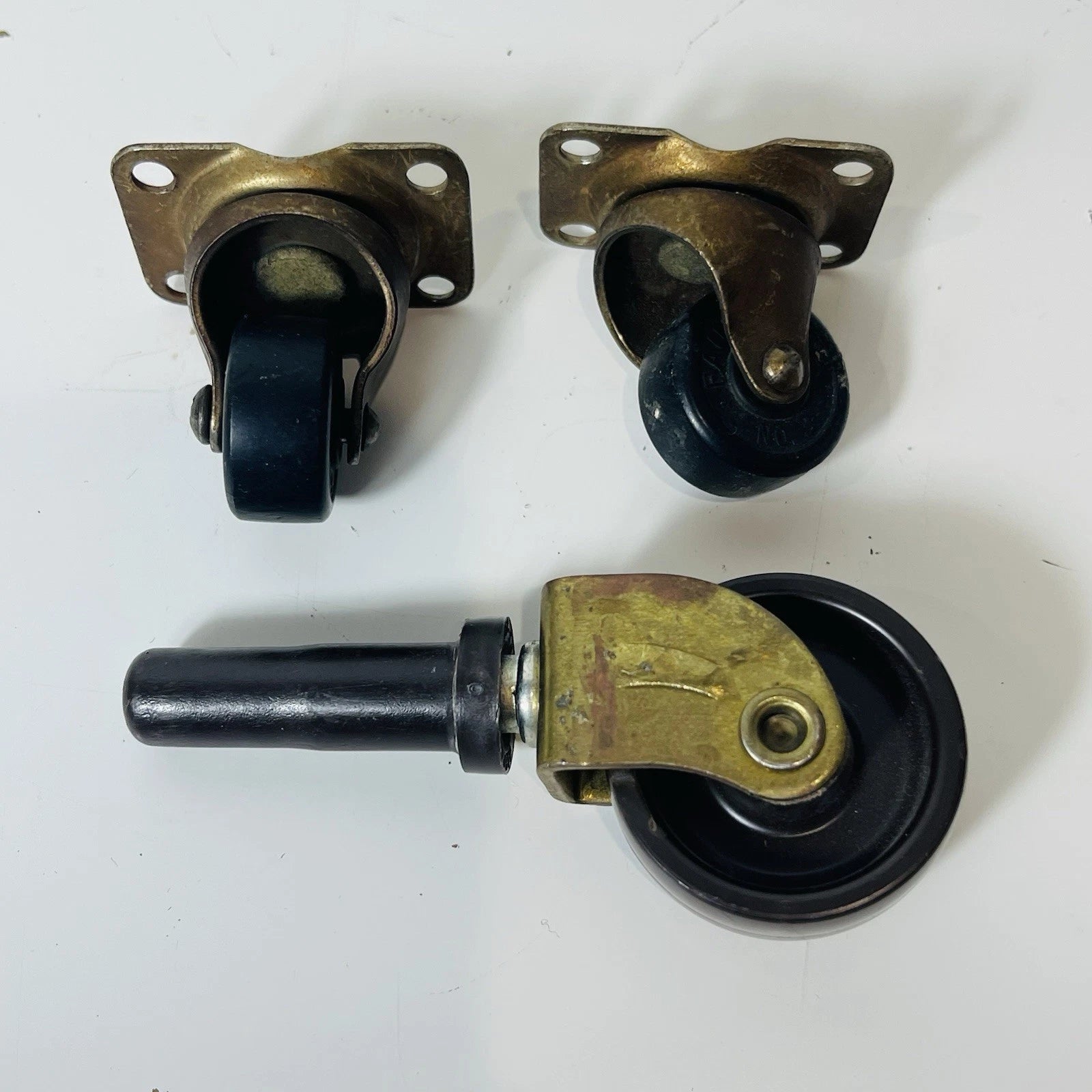 Heavy-Duty Swivel Caster Set: 3 Rubber Wheels on Stem - Mix & Match Options