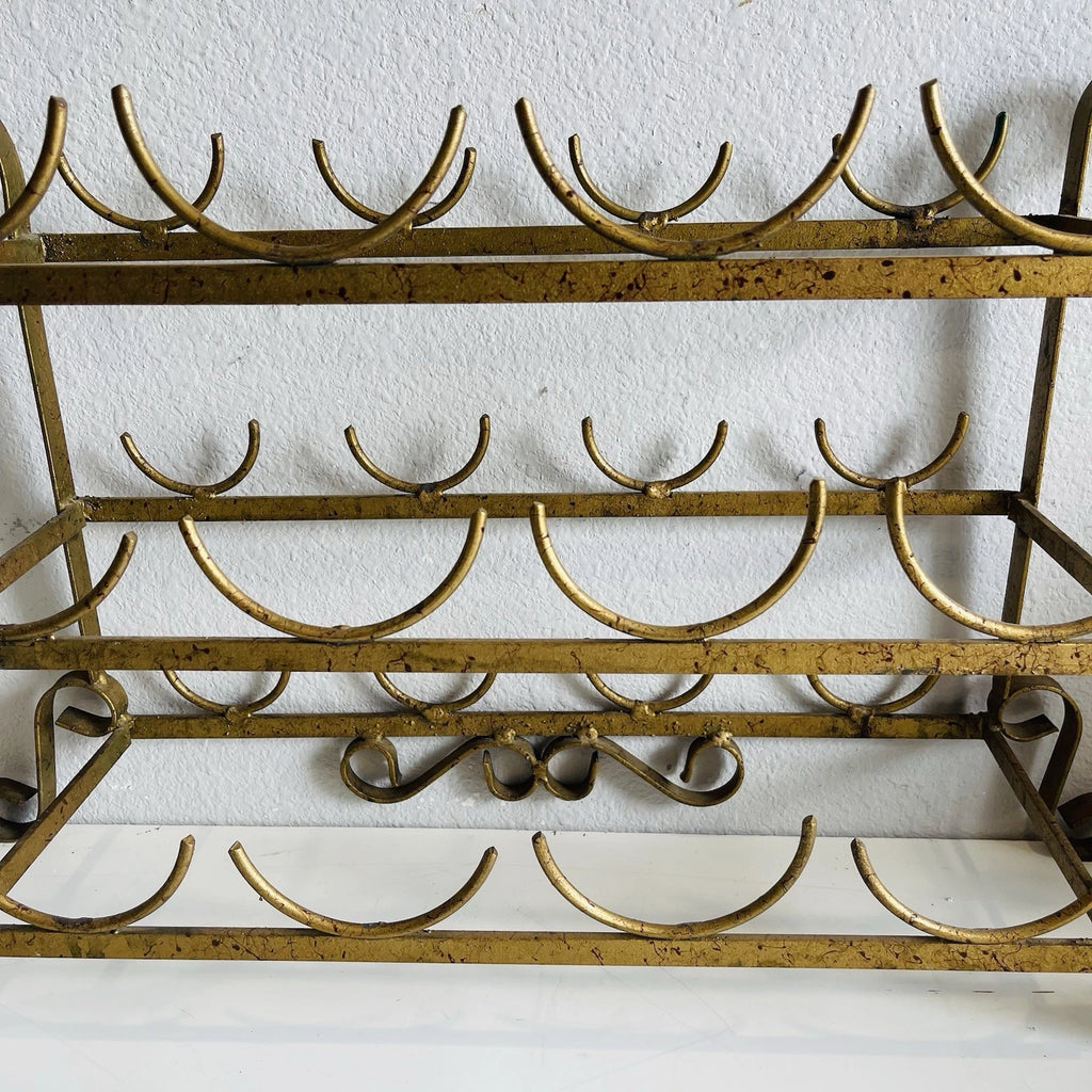 Counter Top Metal Bottle Wine Rack Shelf Multipurpose Accent Home Office Decor