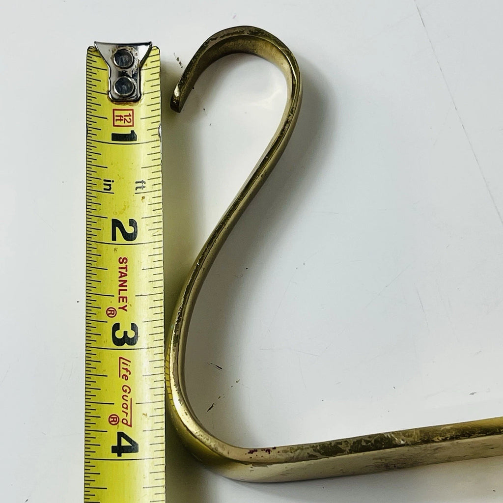 Santa Claus Brass Stocking Hanger Christmas Hook Holder Holiday Wreath And Staff